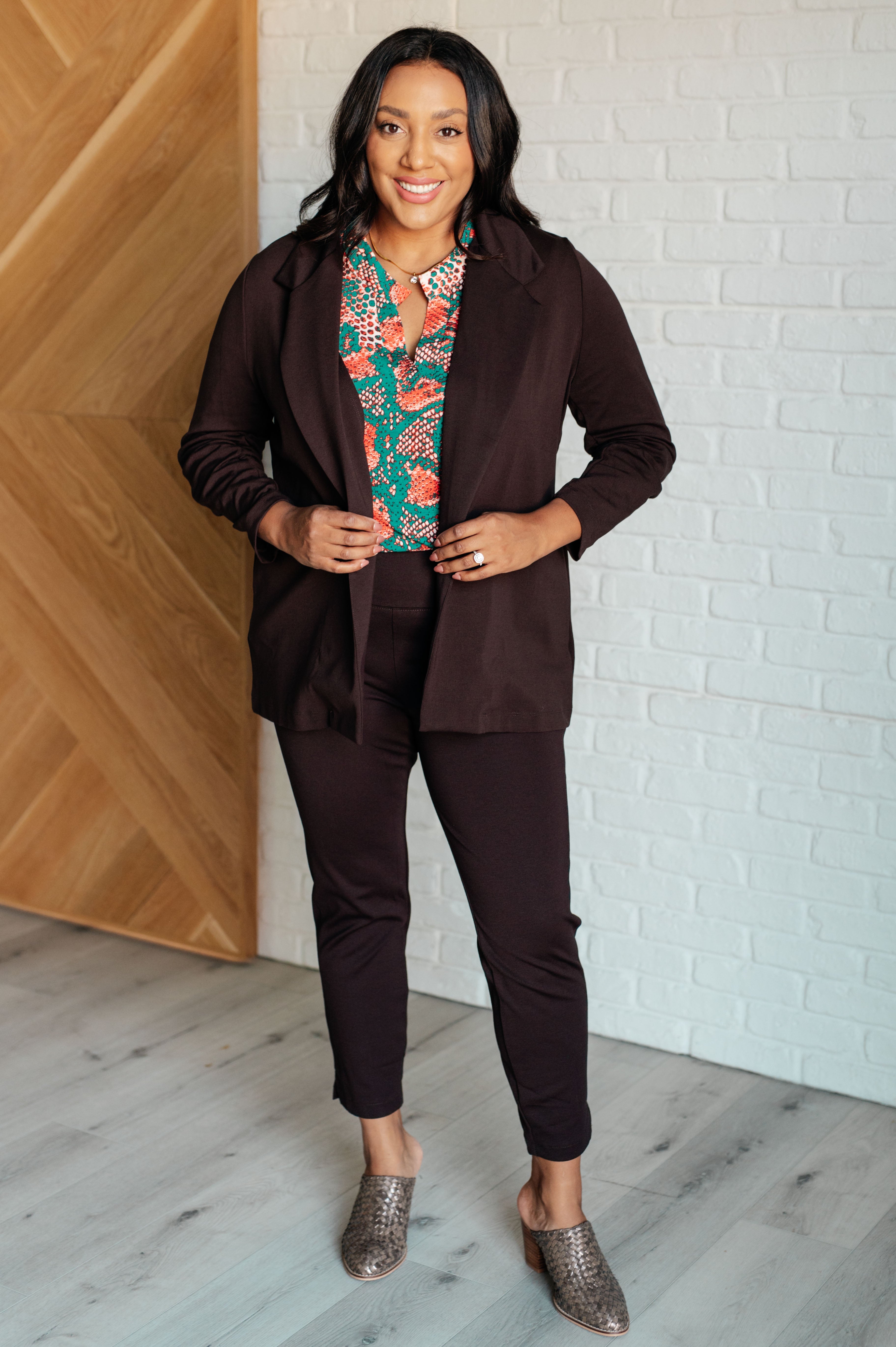 Dear Scarlett Lizzy Top in Teal Snake Print Shirts & Tops