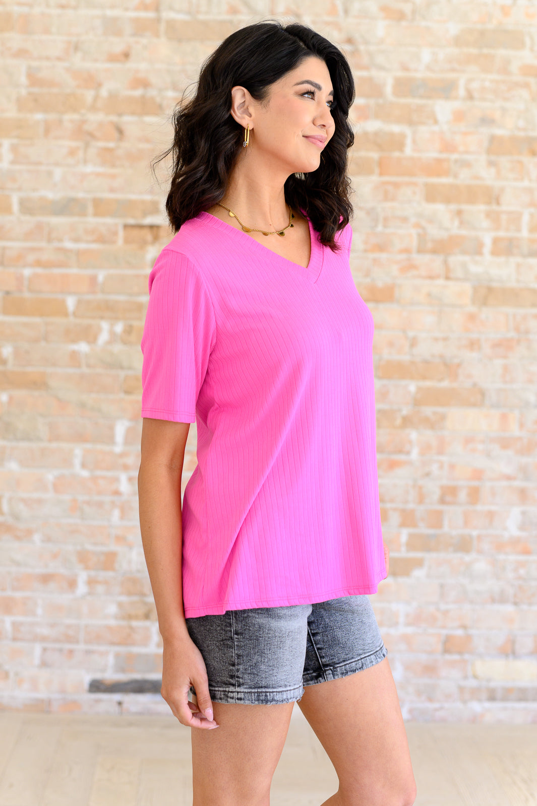 Now N Forever Lonesome Valley V-Neck Ribbed Top Shirts & Tops