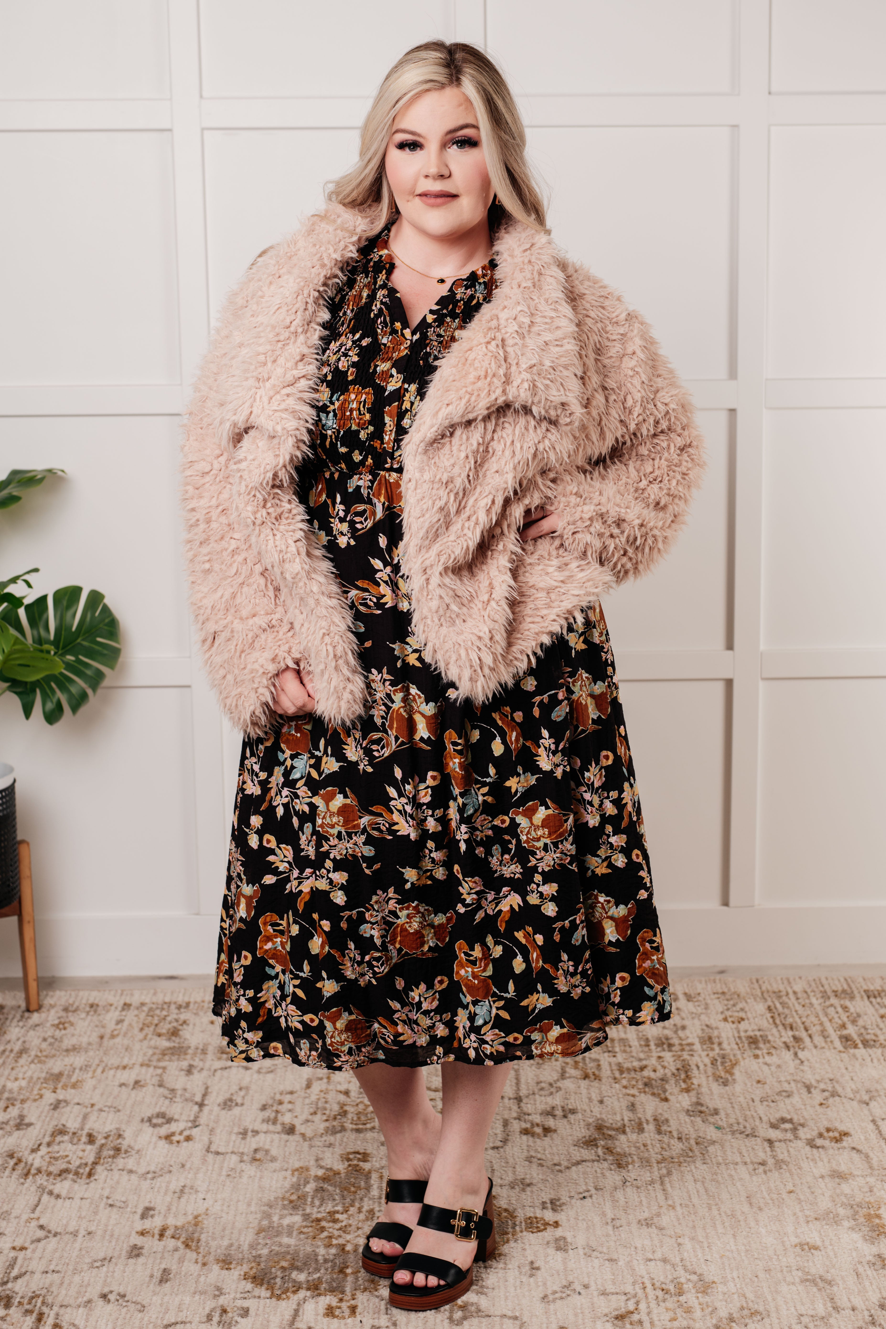 Polagram Look My Way Smocked Bodice Button Down Dress Dresses