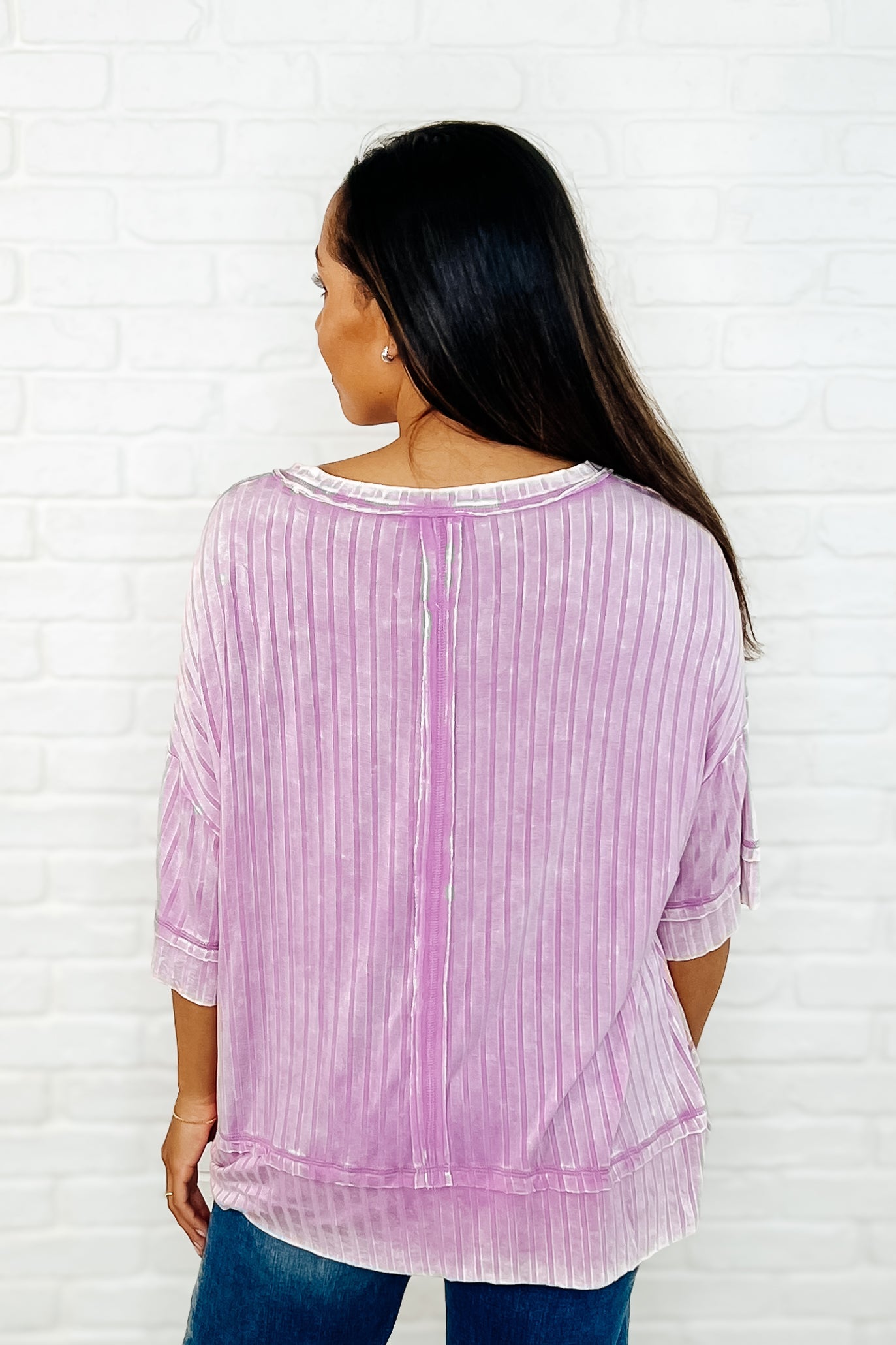 Zenana Loosely Speaking Oversized Basic Top in Mauve Womens