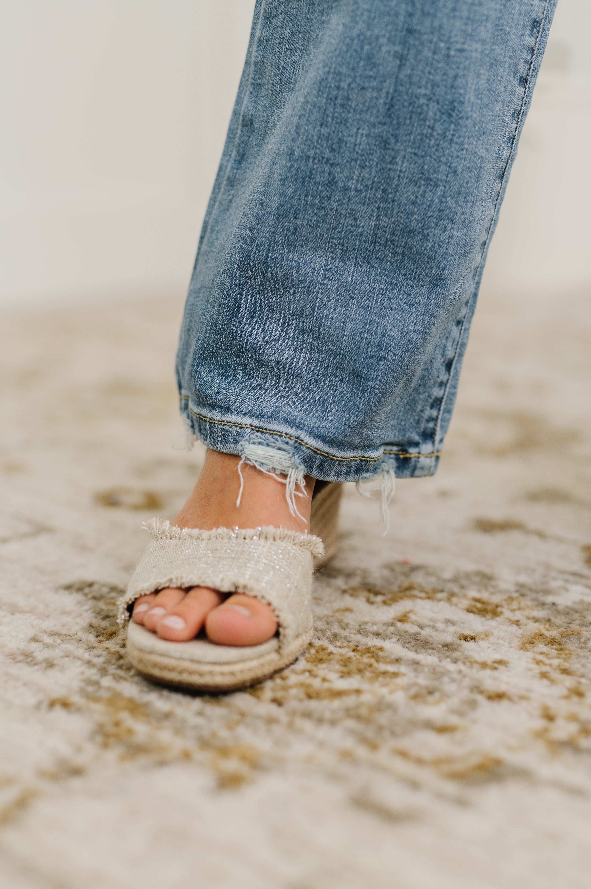 Lorena Mid Rise Vintage Wash Bootcut Jeans Womens