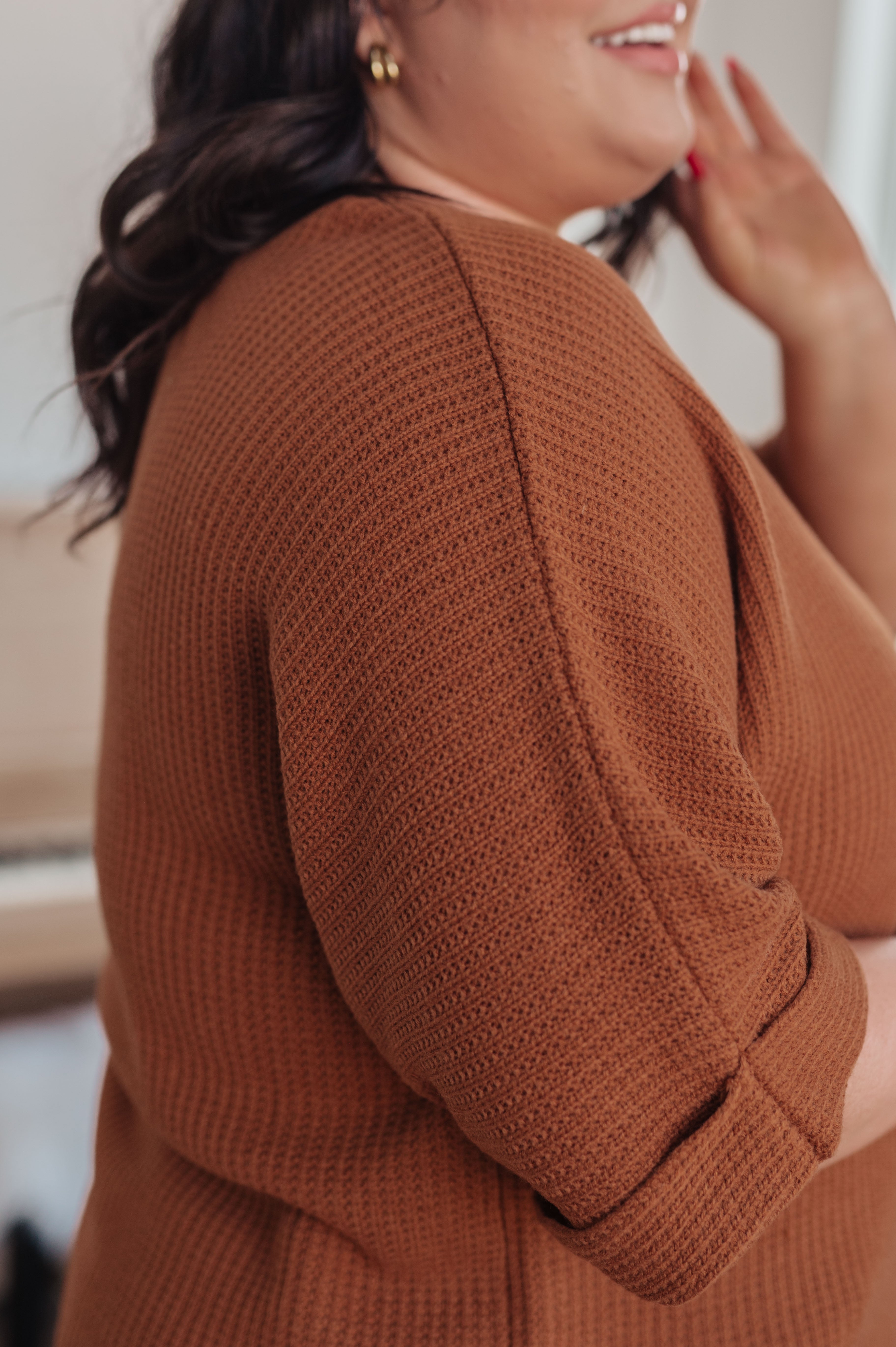 Andree by Unit Lotta Love Knitted Sweater Top in Rust Tops