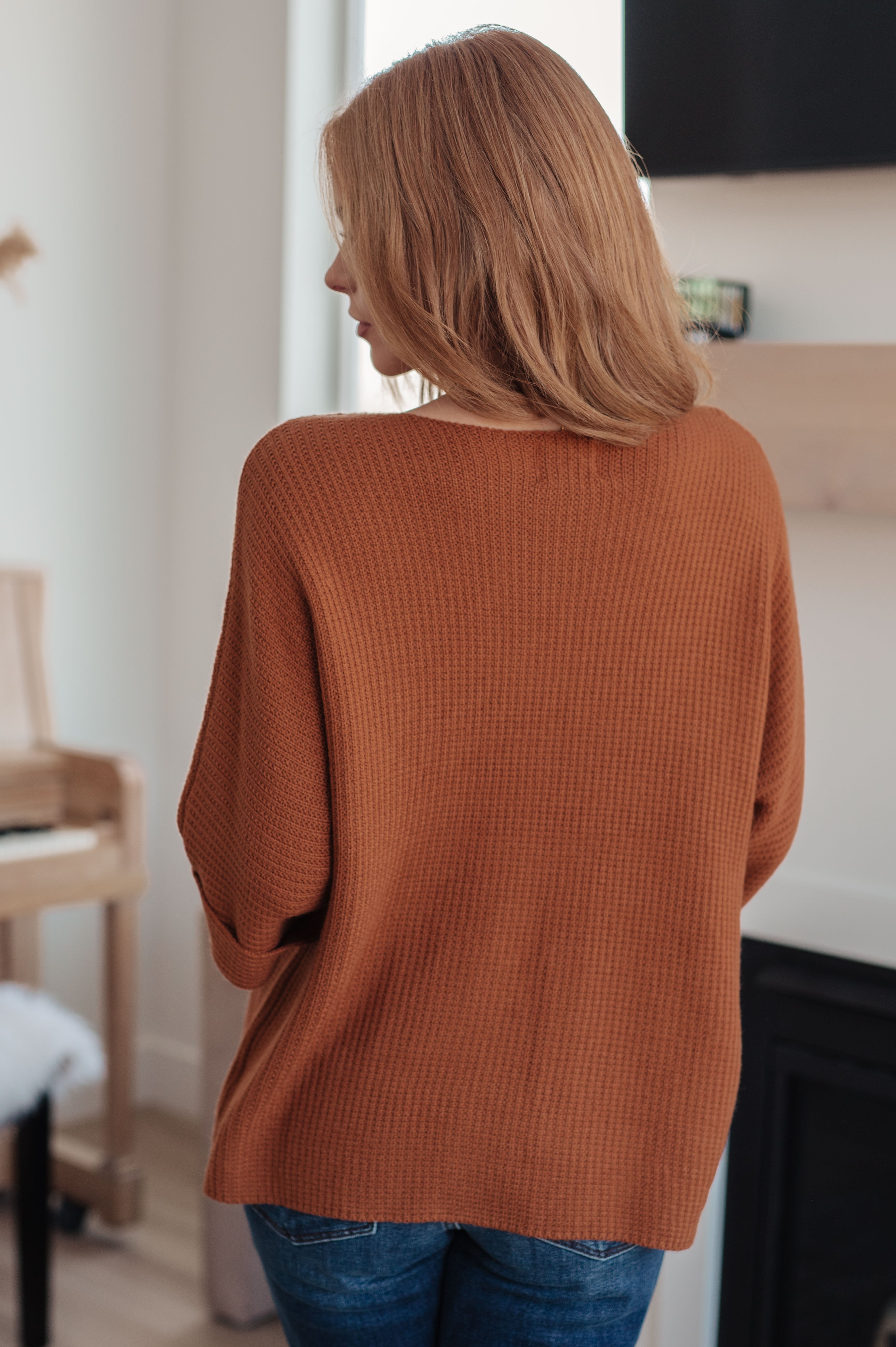 Andree by Unit Lotta Love Knitted Sweater Top in Rust Tops