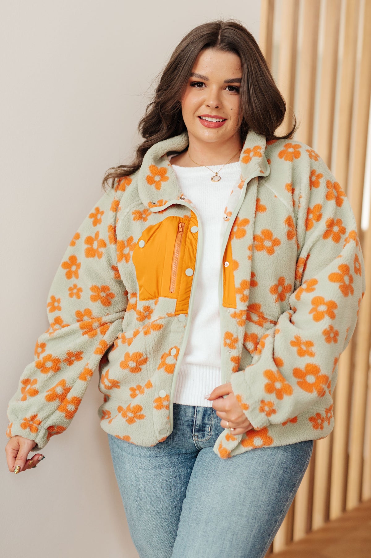 Haptics Love It Don't Leave It Floral Fleece Jacket Jackets