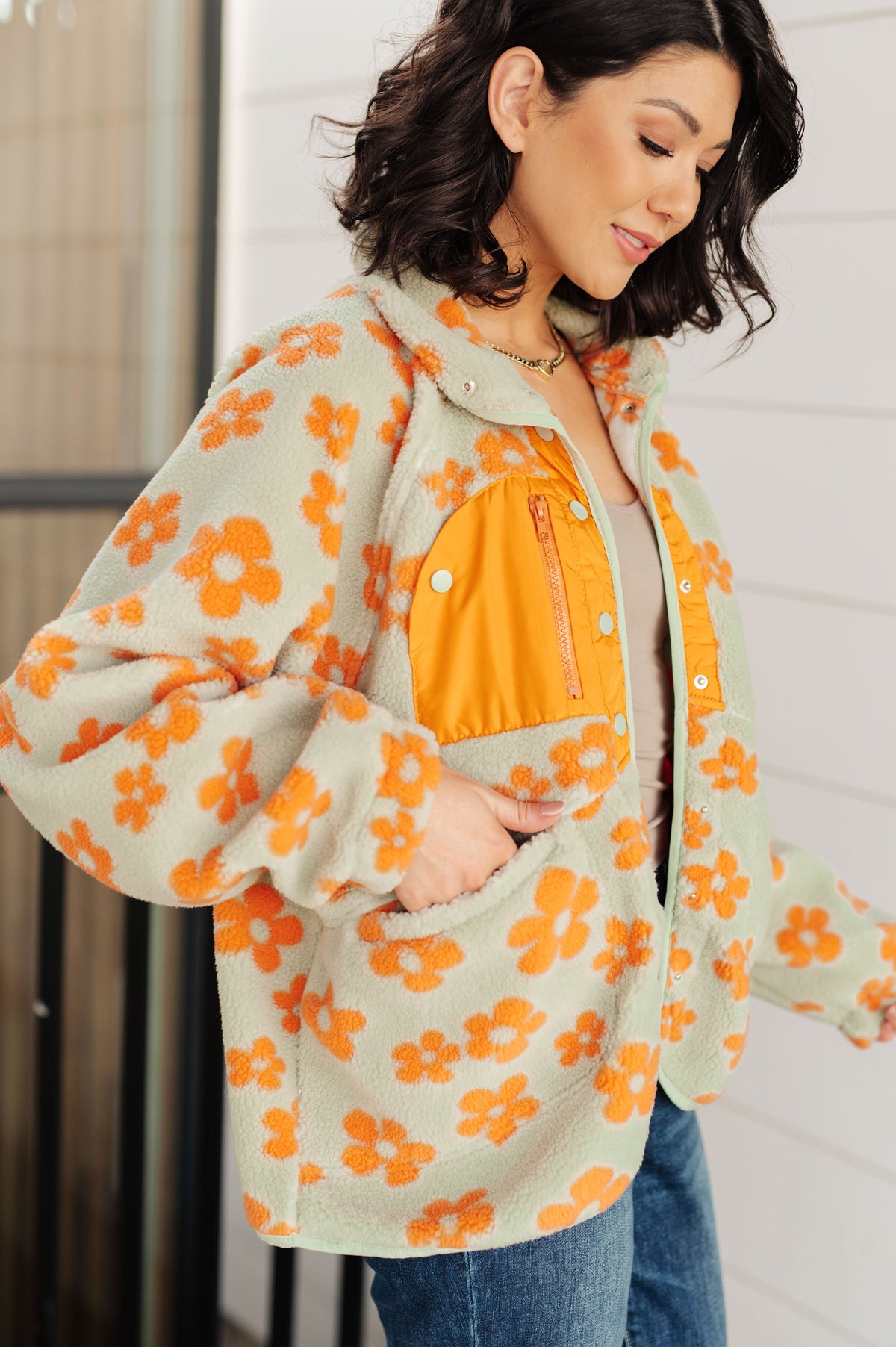 Haptics Love It Don't Leave It Floral Fleece Jacket Jackets