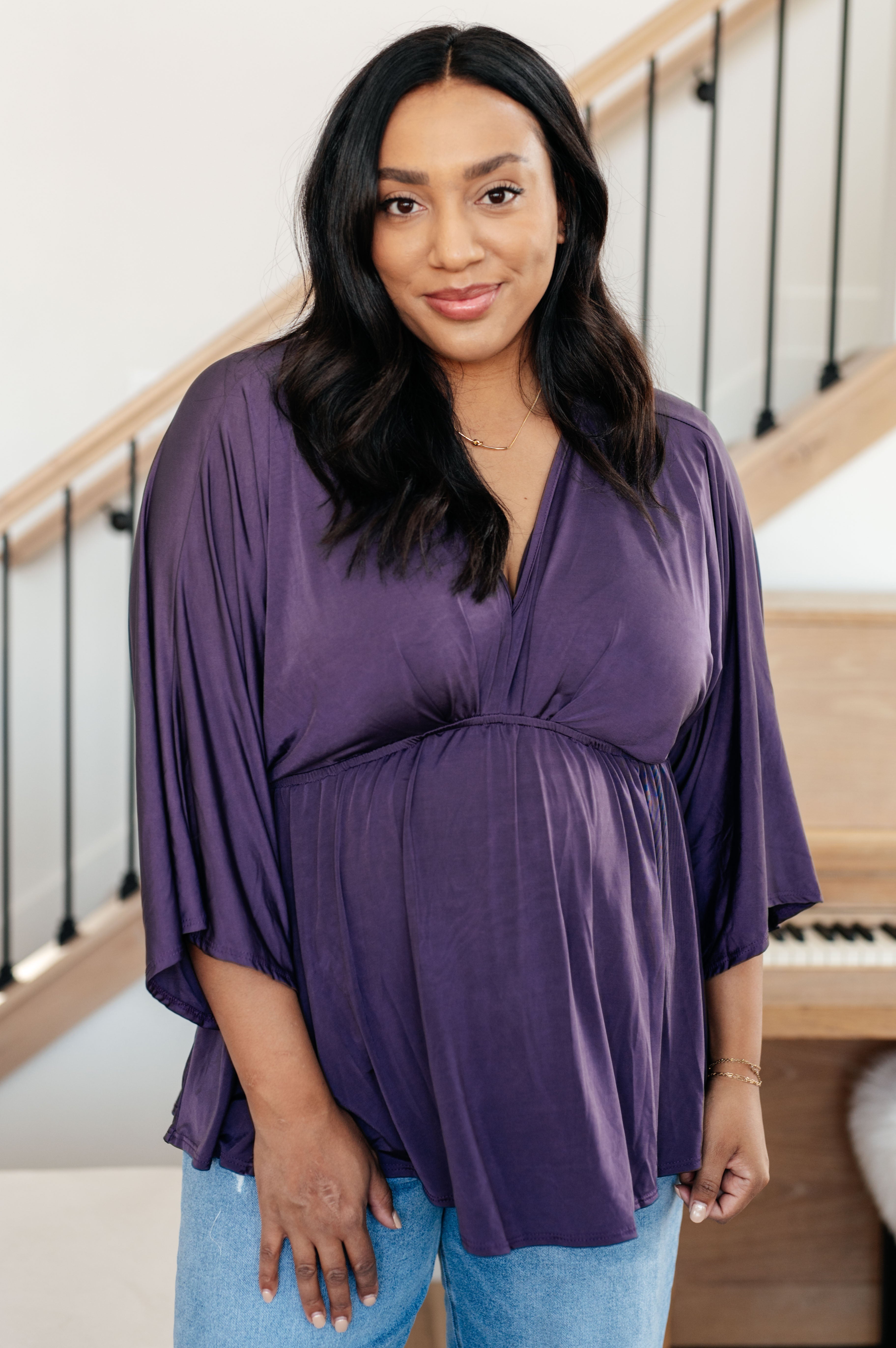 White Birch Love On The Line V-Neck Peplum Blouse 3XL Shirts & Tops