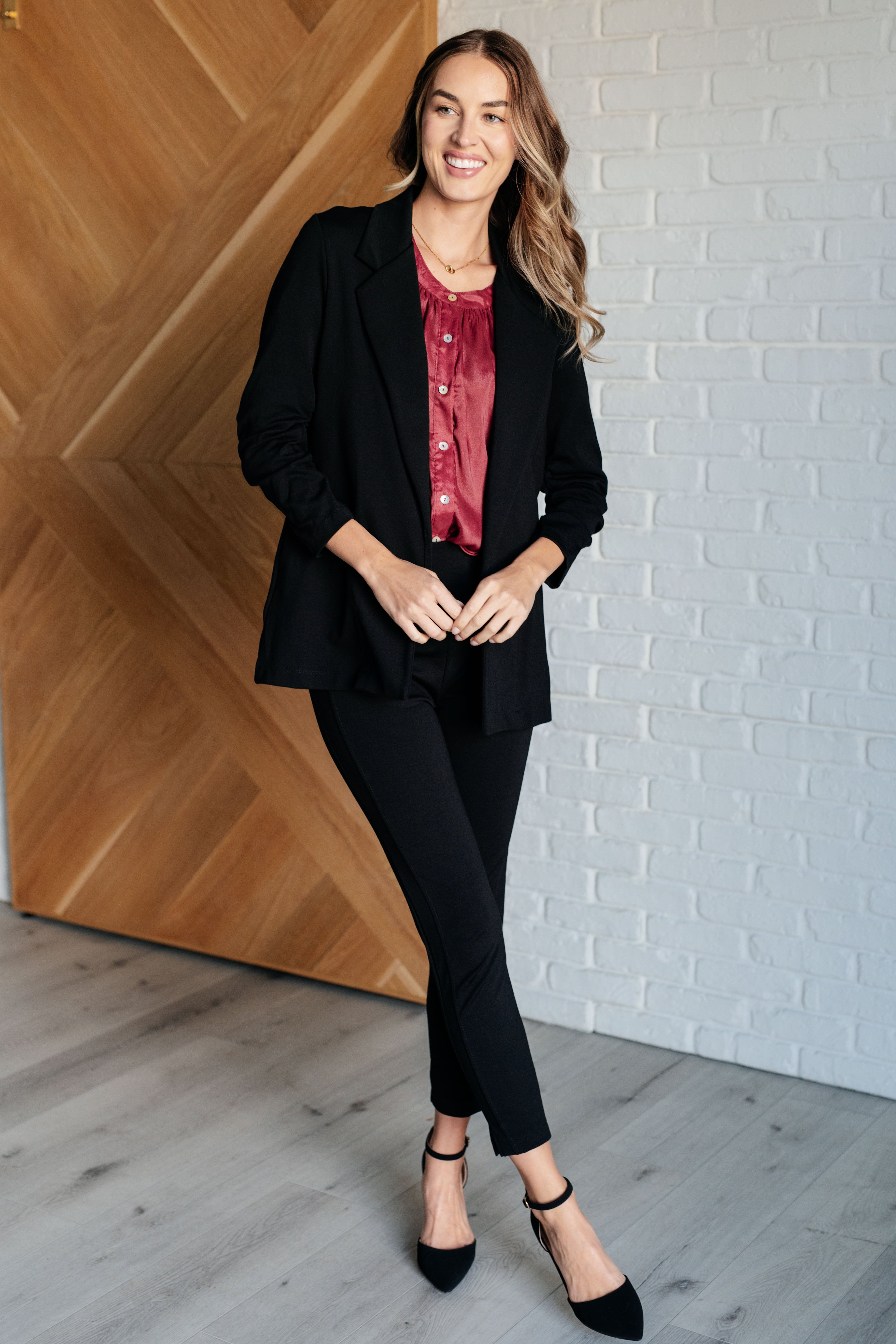 Dear Scarlett Magic 3/4 Blazer in Black Shirts & Tops