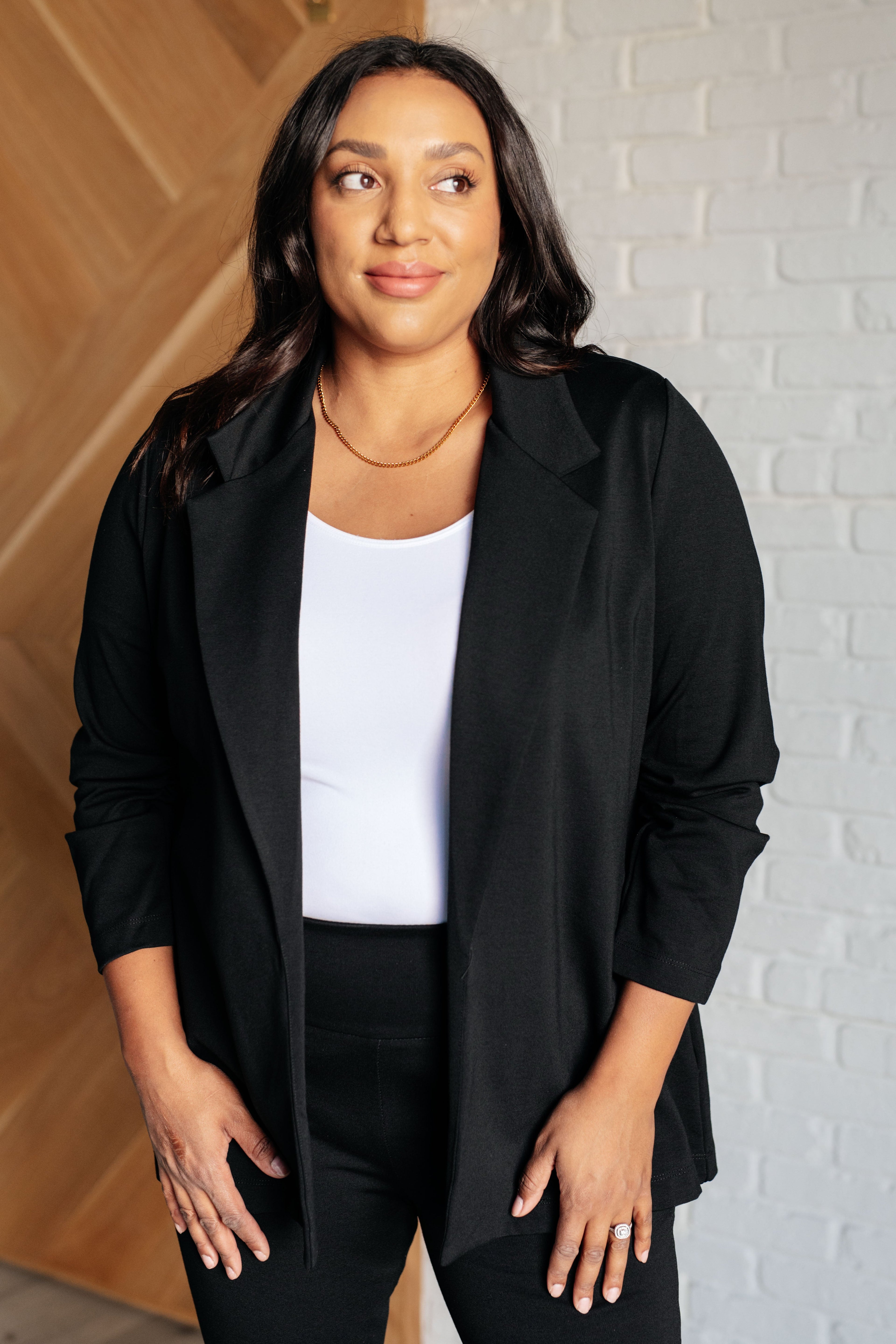 Dear Scarlett Magic 3/4 Blazer in Black 3XL Shirts & Tops