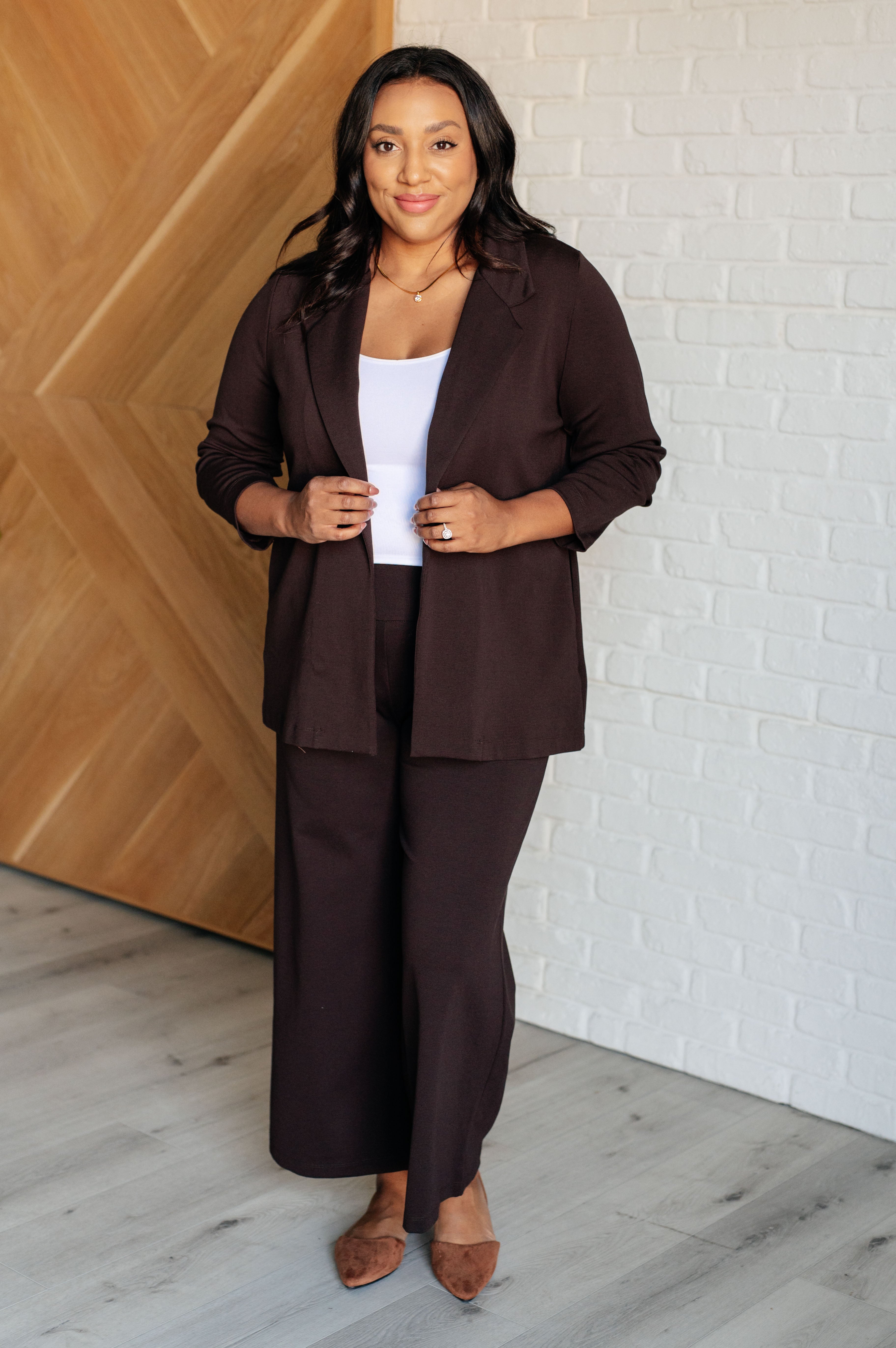 Dear Scarlett Magic Wide Leg Crop Pants in Chocolate Pants