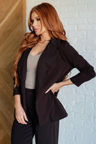 Dear Scarlett Magic 3/4 Blazer in Chocolate Coats & Jackets