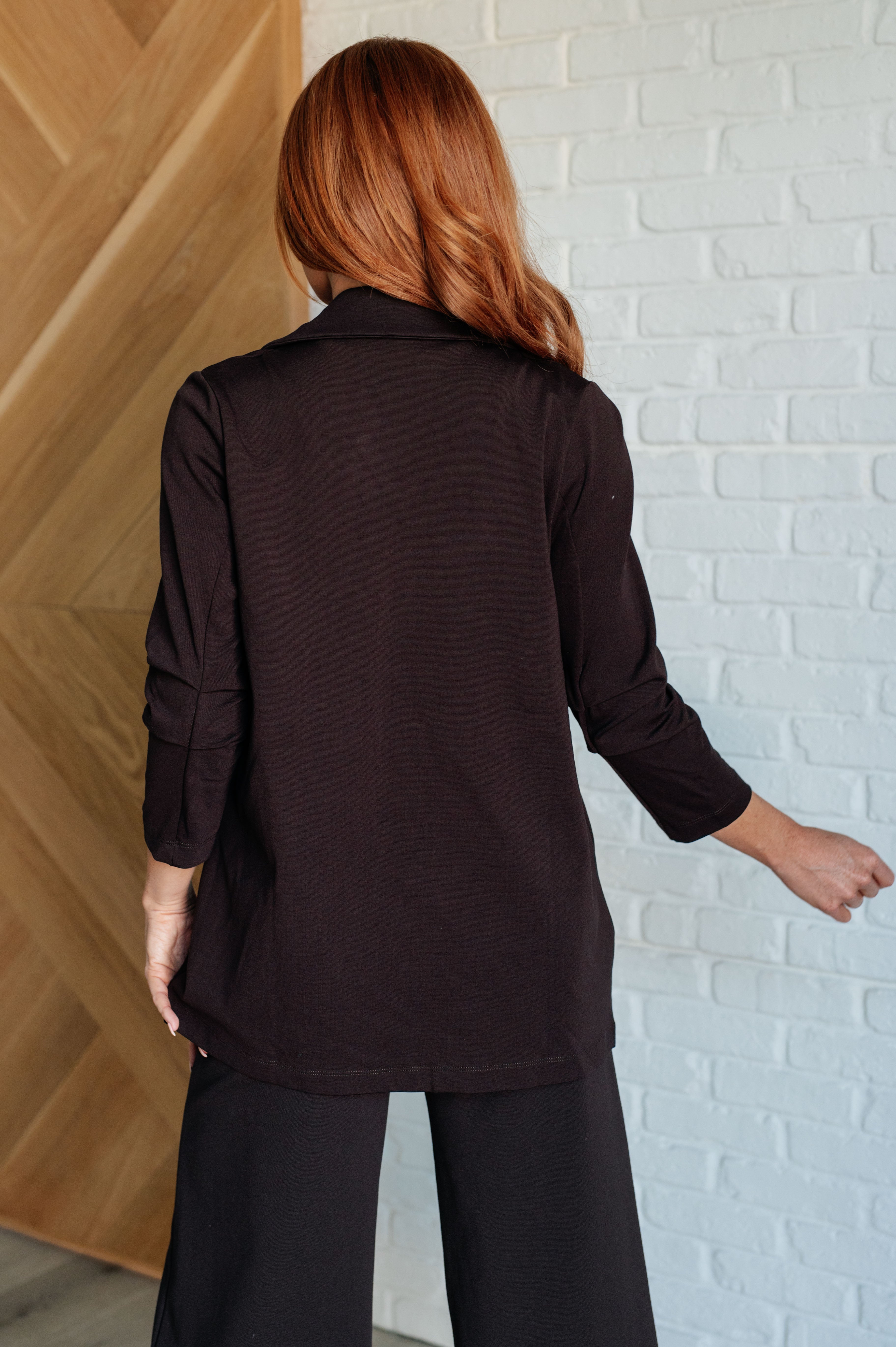 Dear Scarlett Magic 3/4 Blazer in Chocolate Coats & Jackets