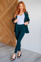 Dear Scarlett Magic 3/4 Blazer in Hunter Green Layers
