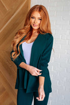 Dear Scarlett Magic 3/4 Blazer in Hunter Green Layers