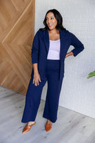 Dear Scarlett Magic Wide Leg Crop Pants in Navy Bottoms