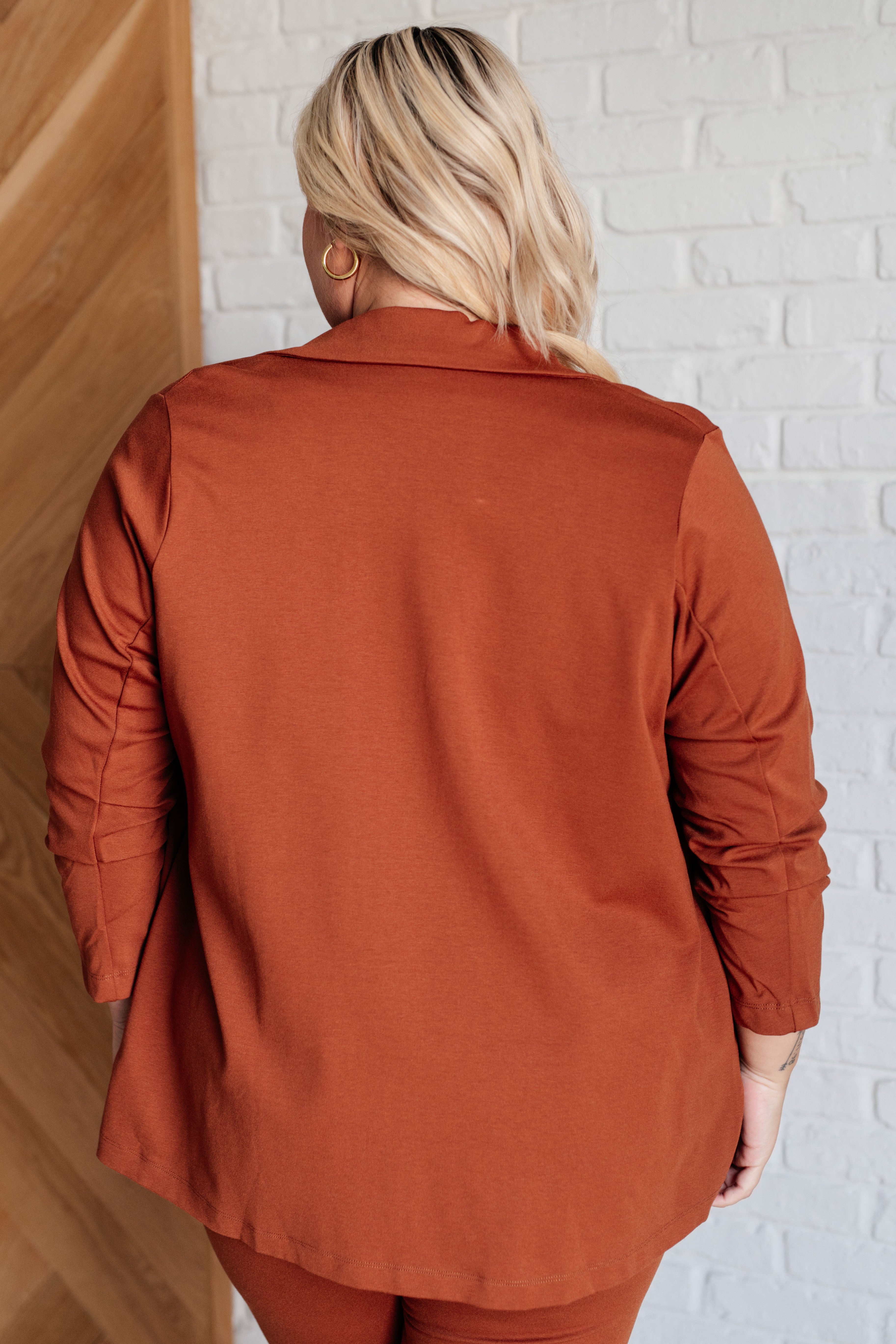 Dear Scarlett Magic 3/4 Blazer in Rust Coats & Jackets