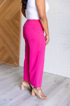Dear Scarlett Magic Wide Leg Crop Pants in Hot Pink Bottoms