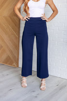 Dear Scarlett Magic Wide Leg Crop Pants in Navy Bottoms