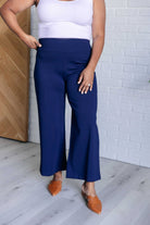 Dear Scarlett Magic Wide Leg Crop Pants in Navy Bottoms