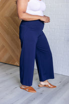 Dear Scarlett Magic Wide Leg Crop Pants in Navy Bottoms