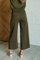 Dear Scarlett Magic Wide Leg Crop Pants in Olive Pants