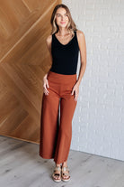Dear Scarlett Magic Wide Leg Crop Pants in Rust Pants