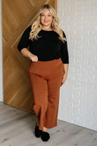 Dear Scarlett Magic Wide Leg Crop Pants in Rust Pants