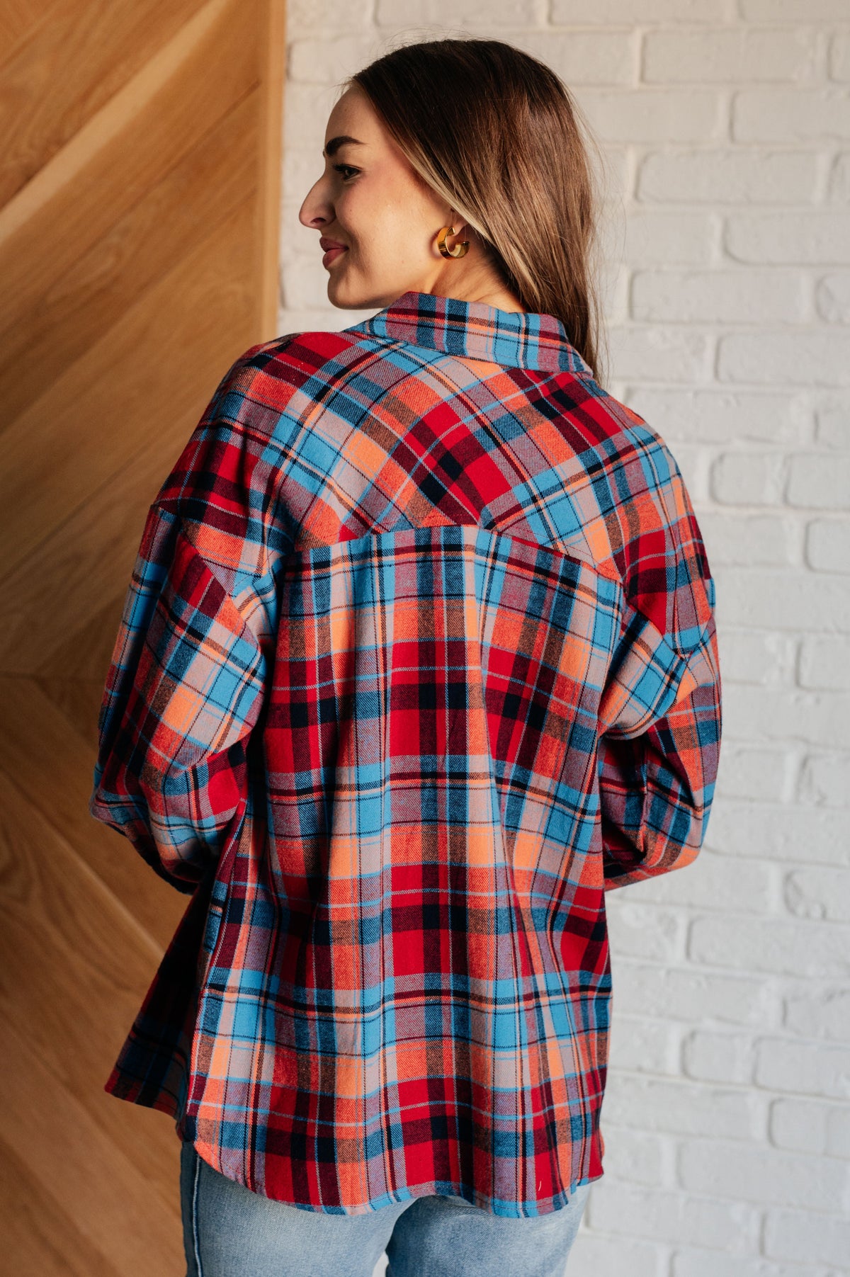 One Eleven North Make it Make Sense Plaid Button Up Tops