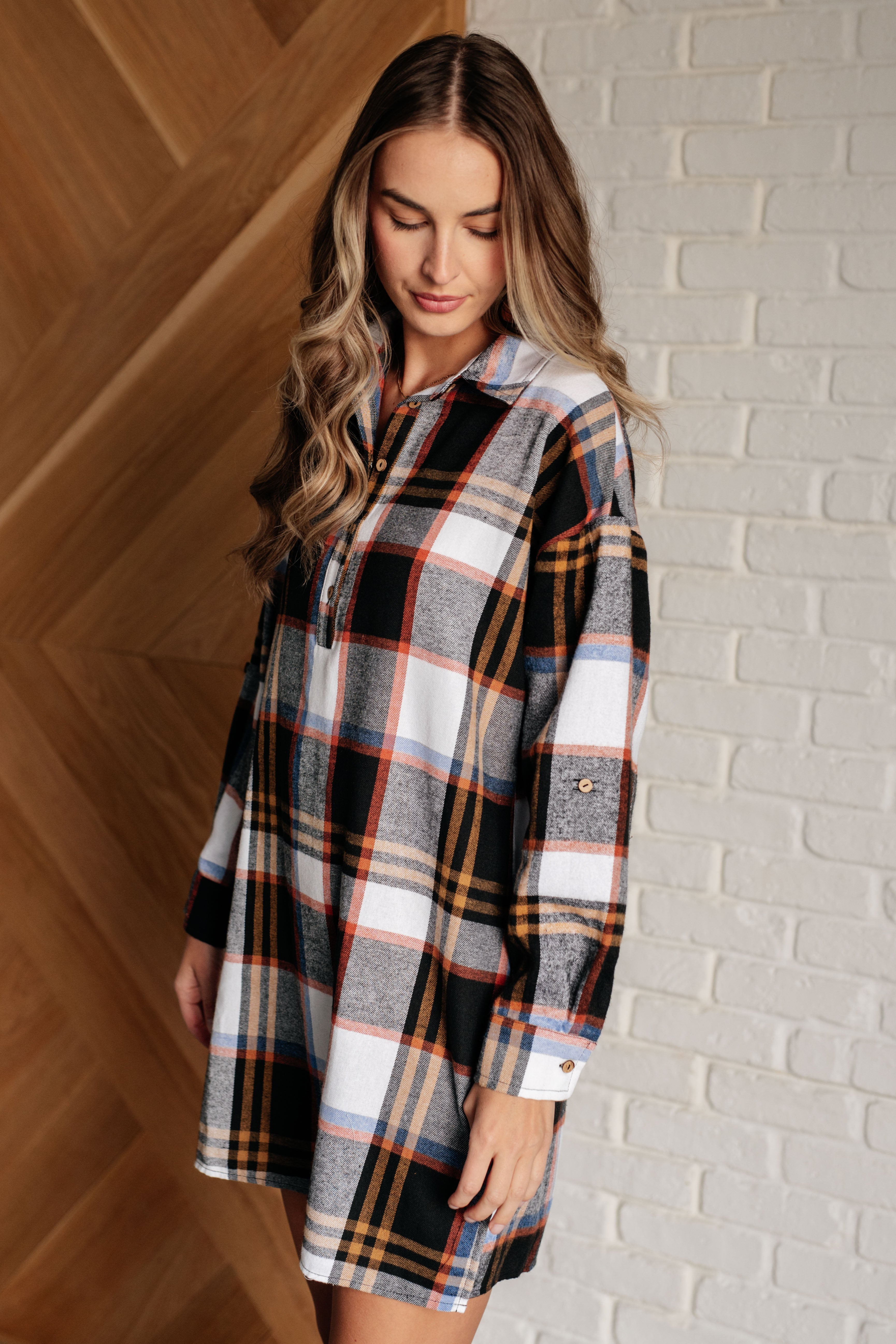 Jodifl Make it Right Plaid Shirt Dress Dresses