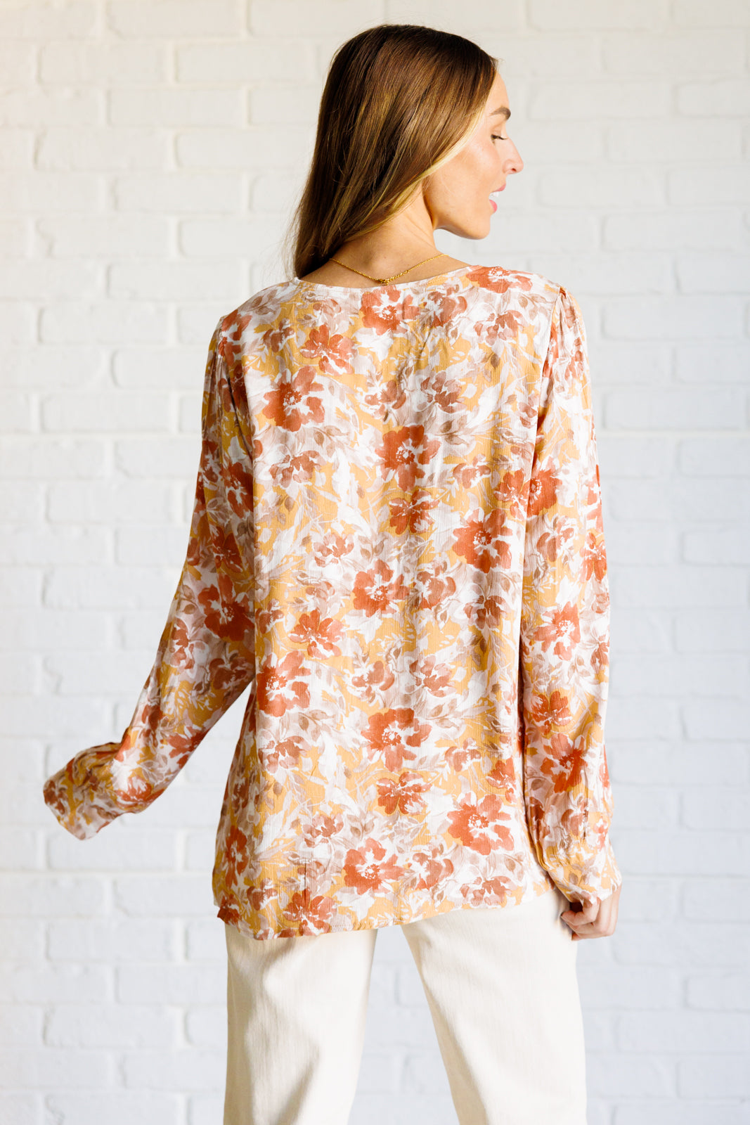 Emily Wonder Marigold Dreams Floral Blouse Tops
