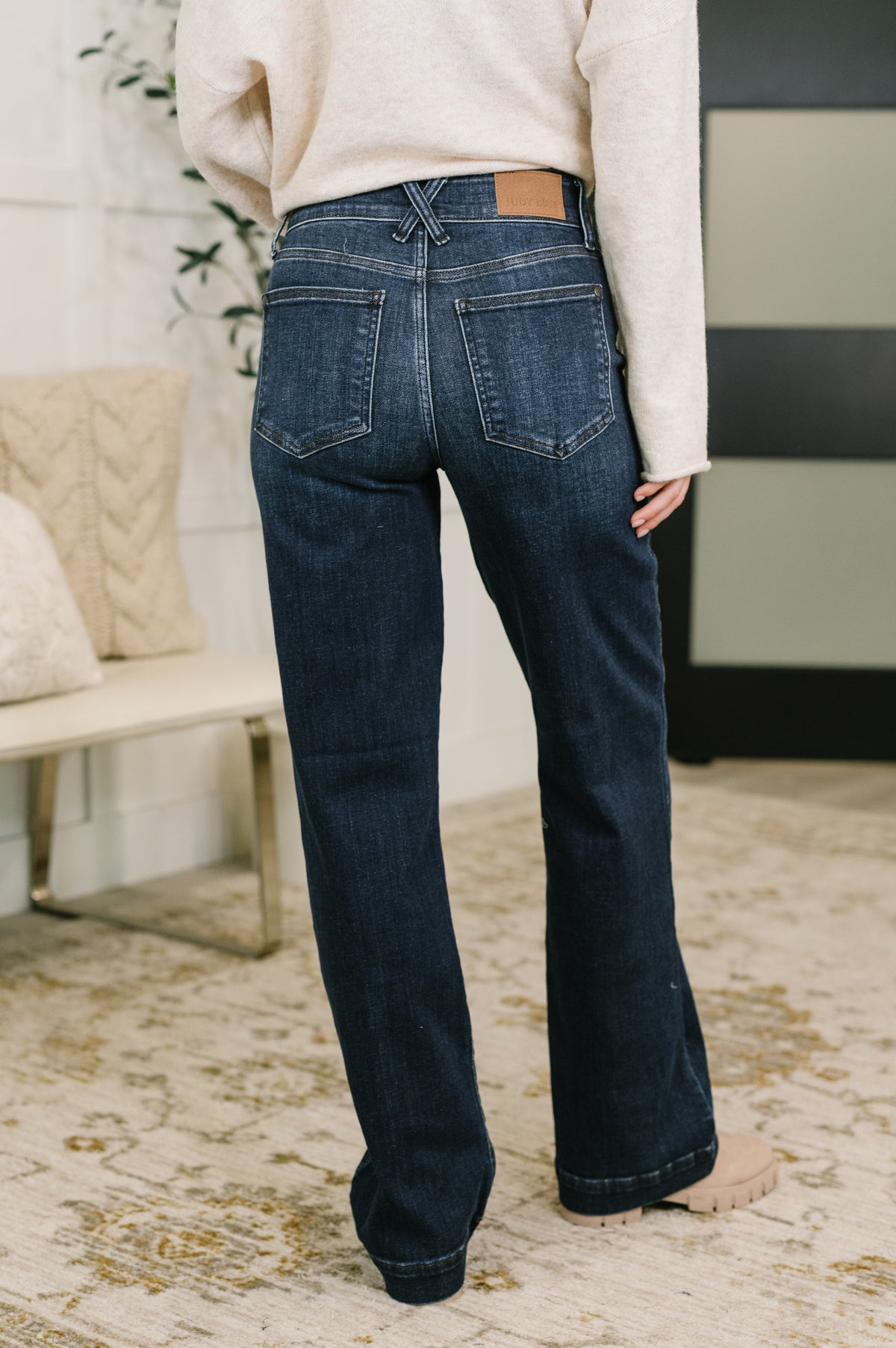 Judy Blue Marty High Waist Trouser Wide Leg Jean Womens