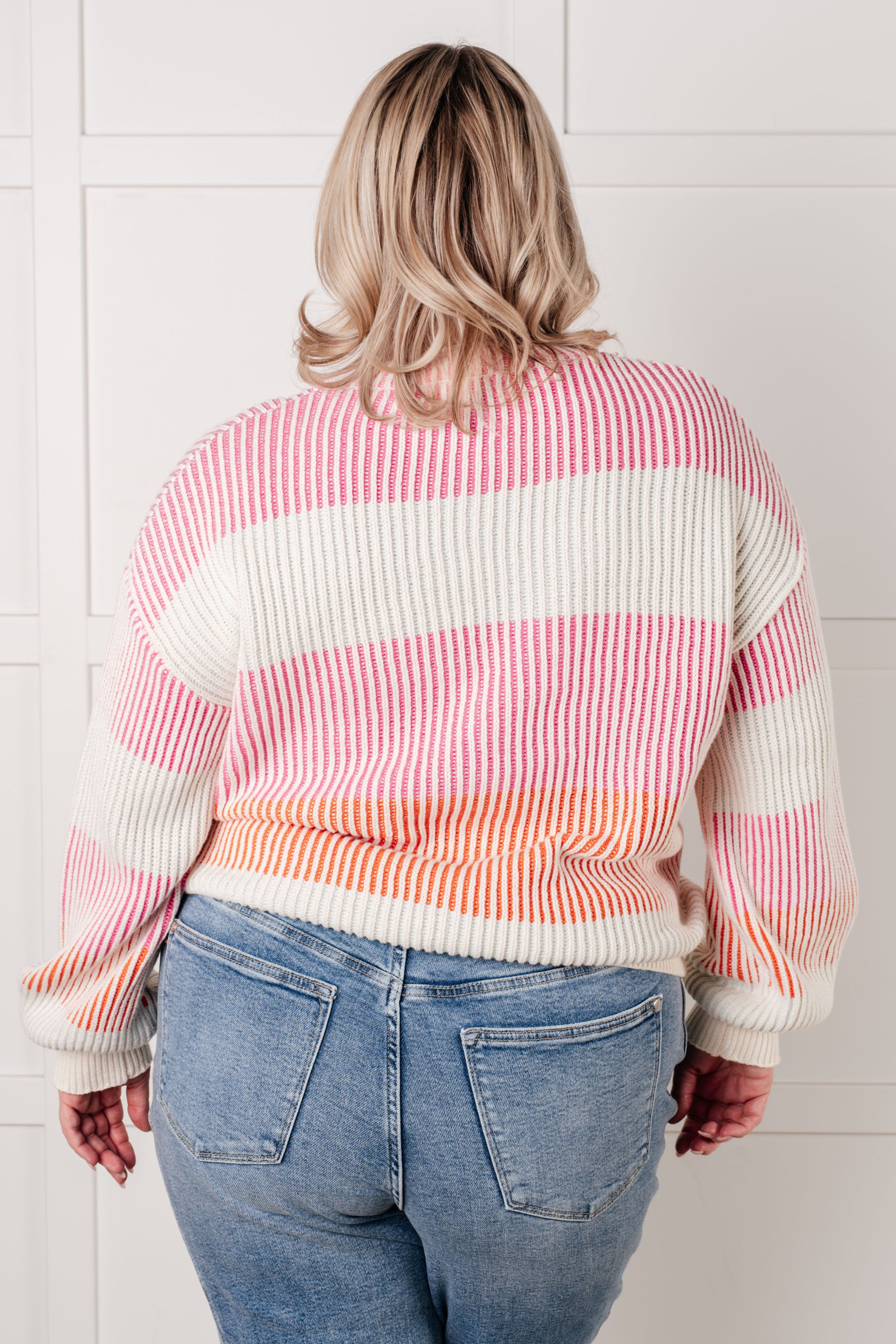 One Eleven North Matchmaker Striped Ribbed Sweater Tops