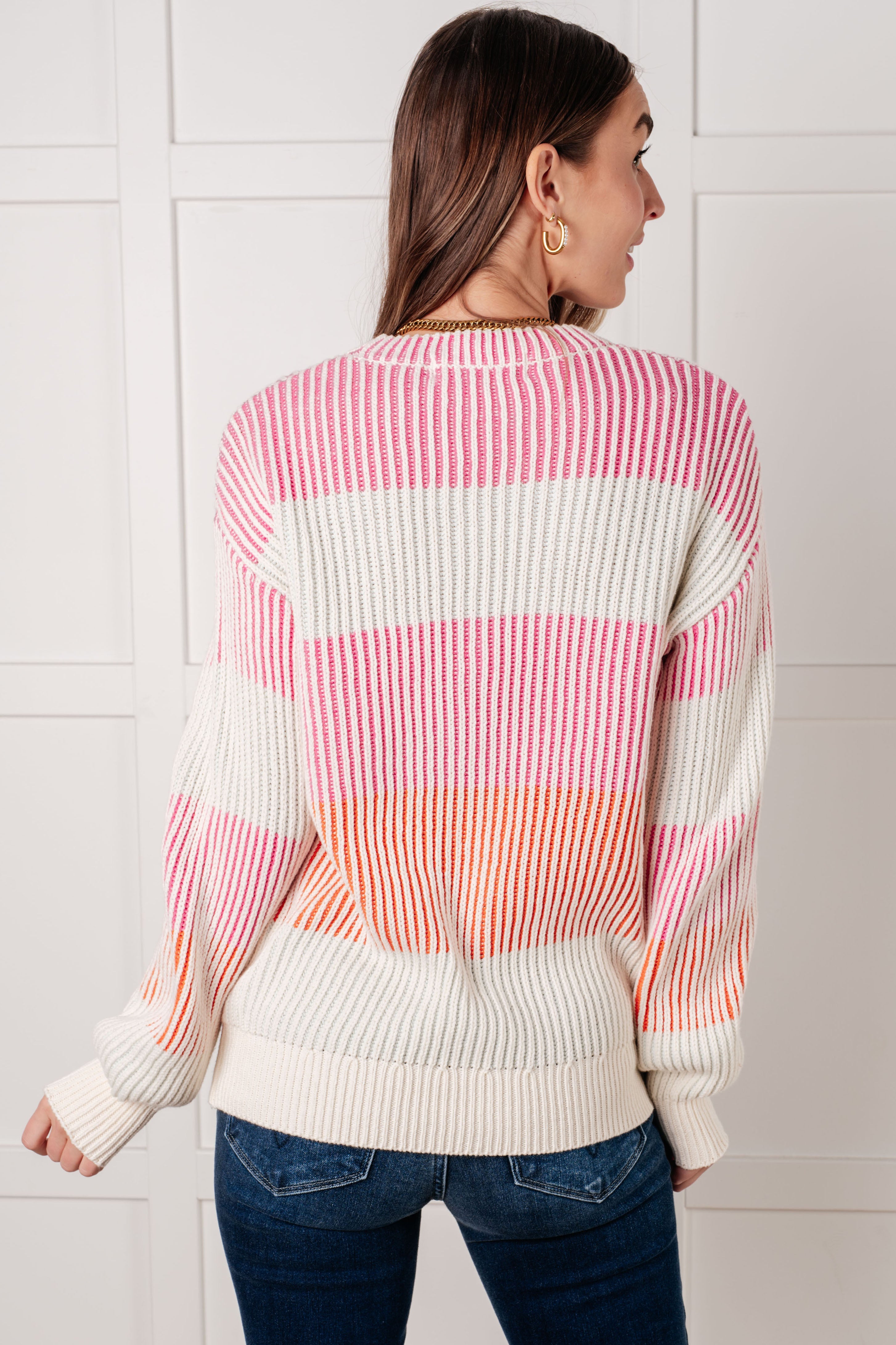 One Eleven North Matchmaker Striped Ribbed Sweater Tops