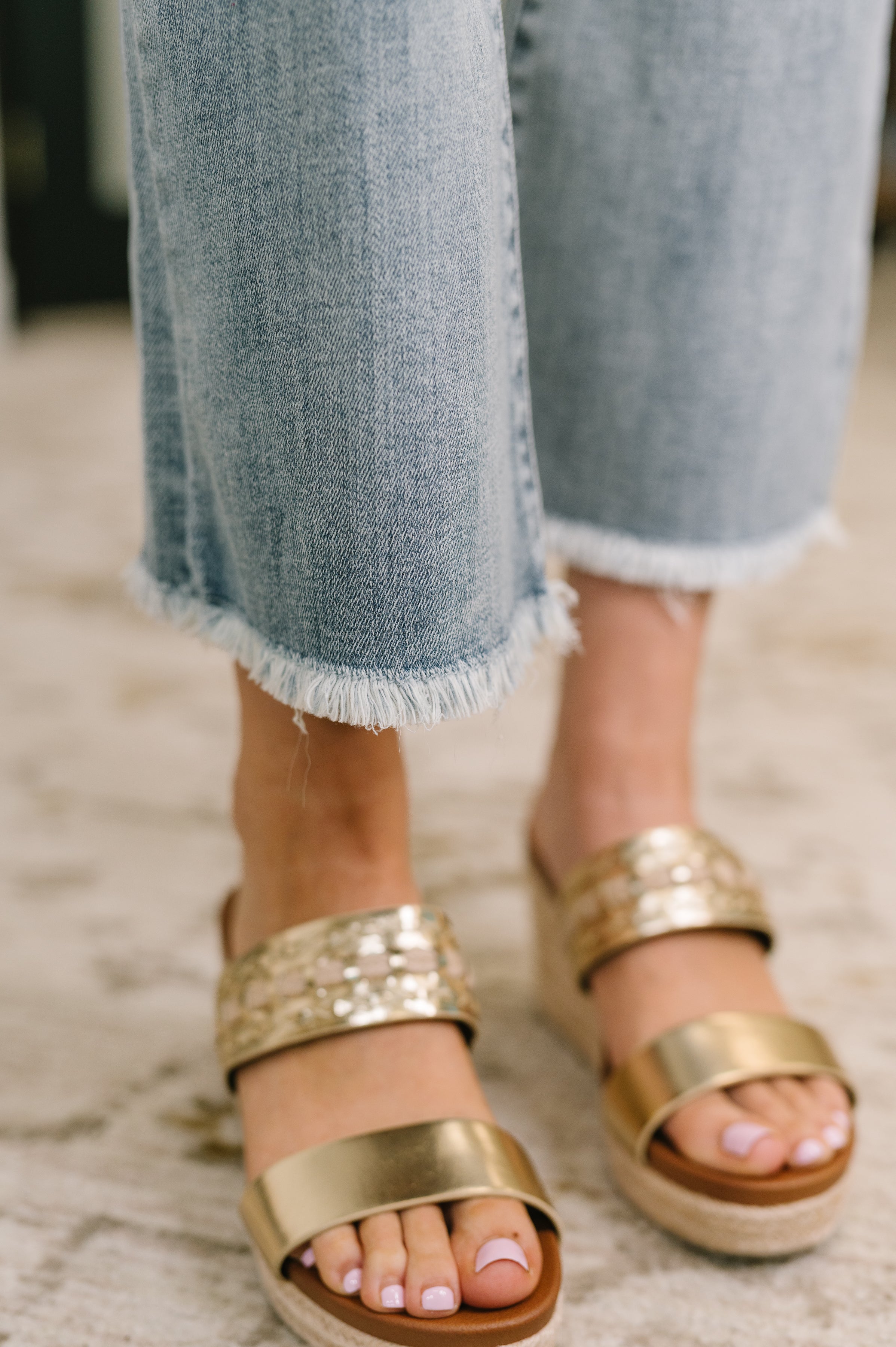 Mckaylee Mid Rise Kick Flare Jeans with Frayed Hem Womens