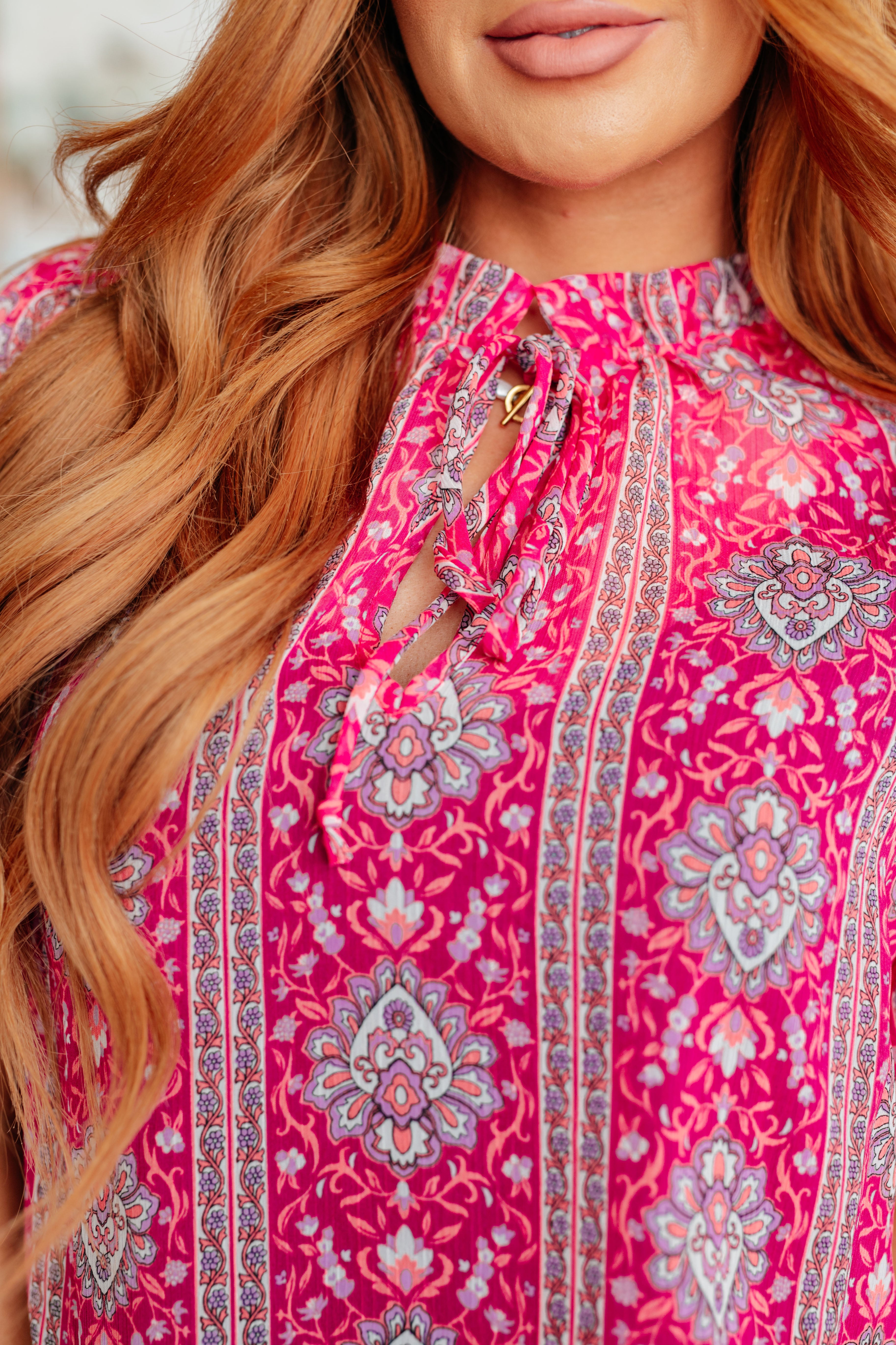 GeeGee Moments Like This V-Neck Bell Sleeve Blouse Tops