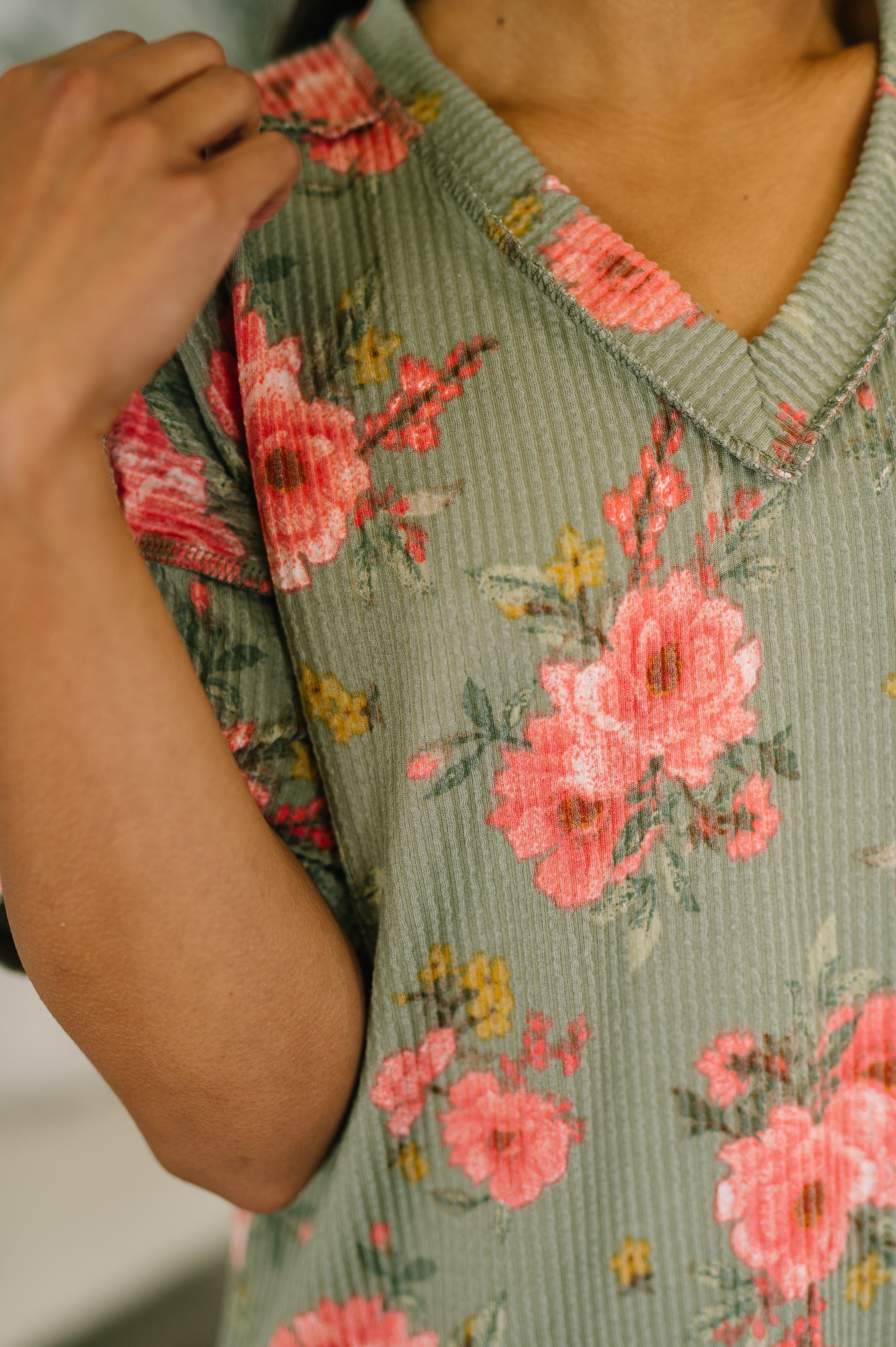 Heimish More Than Butterflies Floral V-Neck Top Womens
