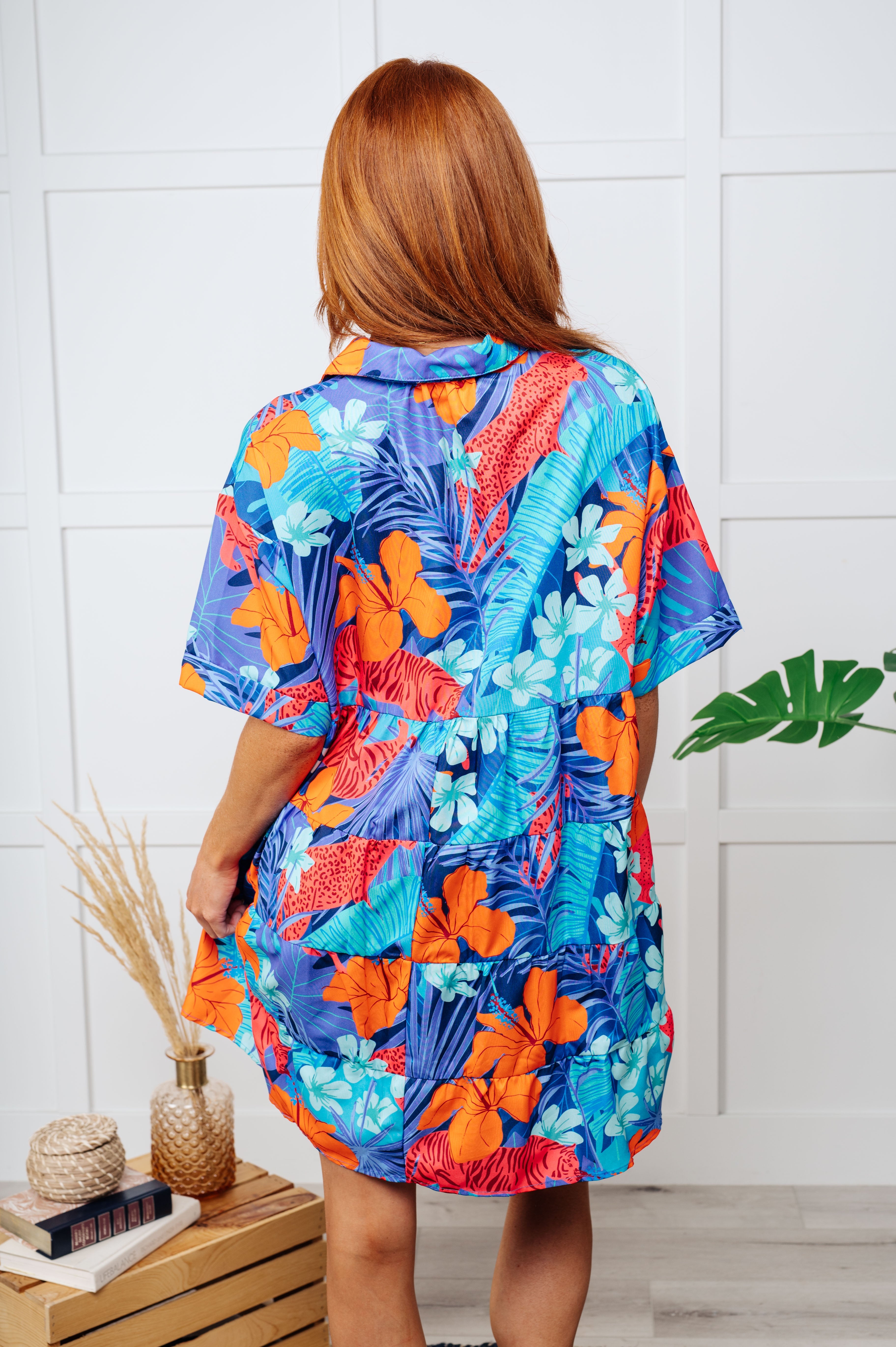 Fantastic Fawn Mother Nature's Recipes Floral Collared Dress in Blue Dresses