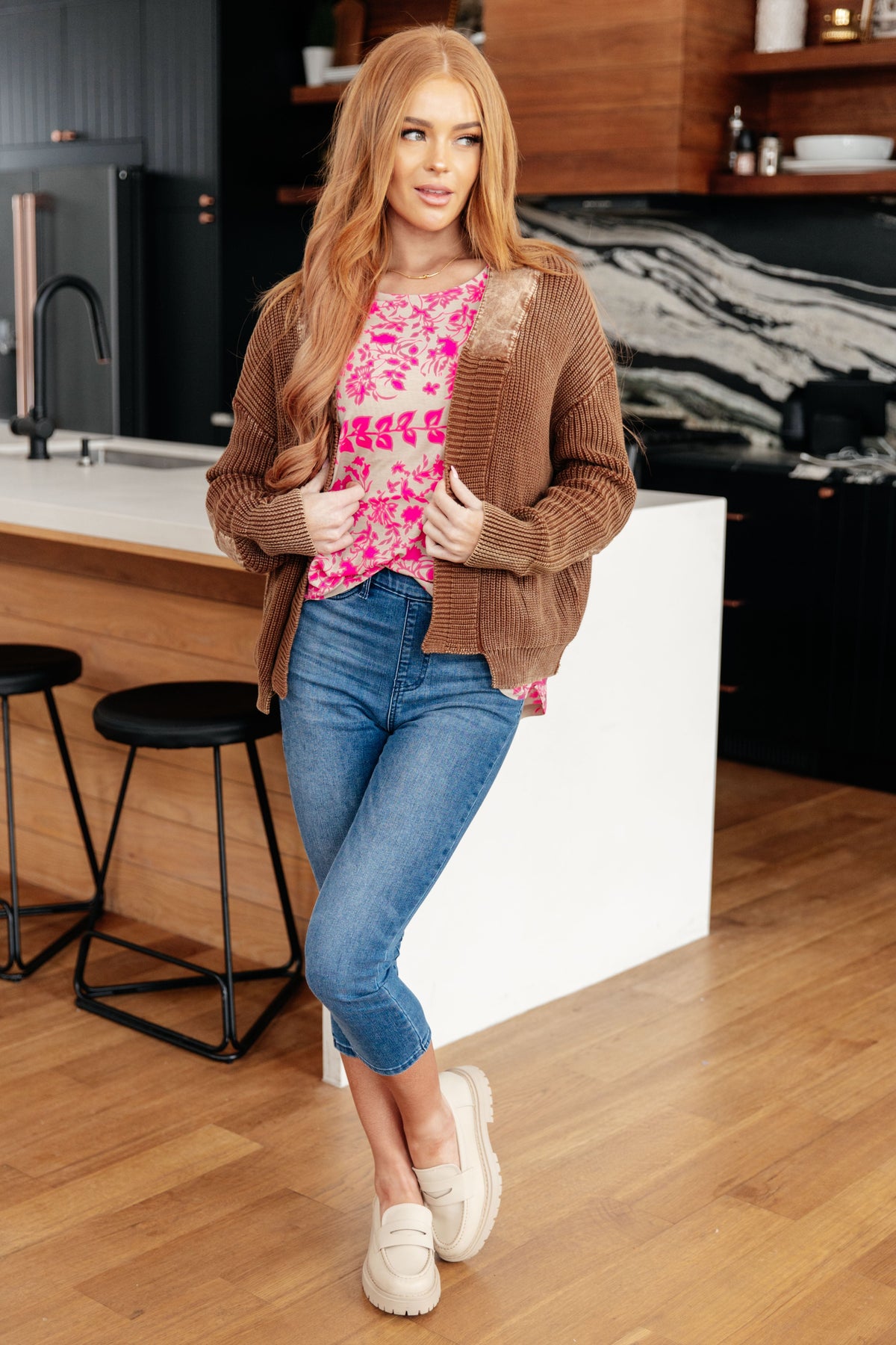 Heyson That I Can Work With Grandpa Brown Mineral Washed Cardigan Layers