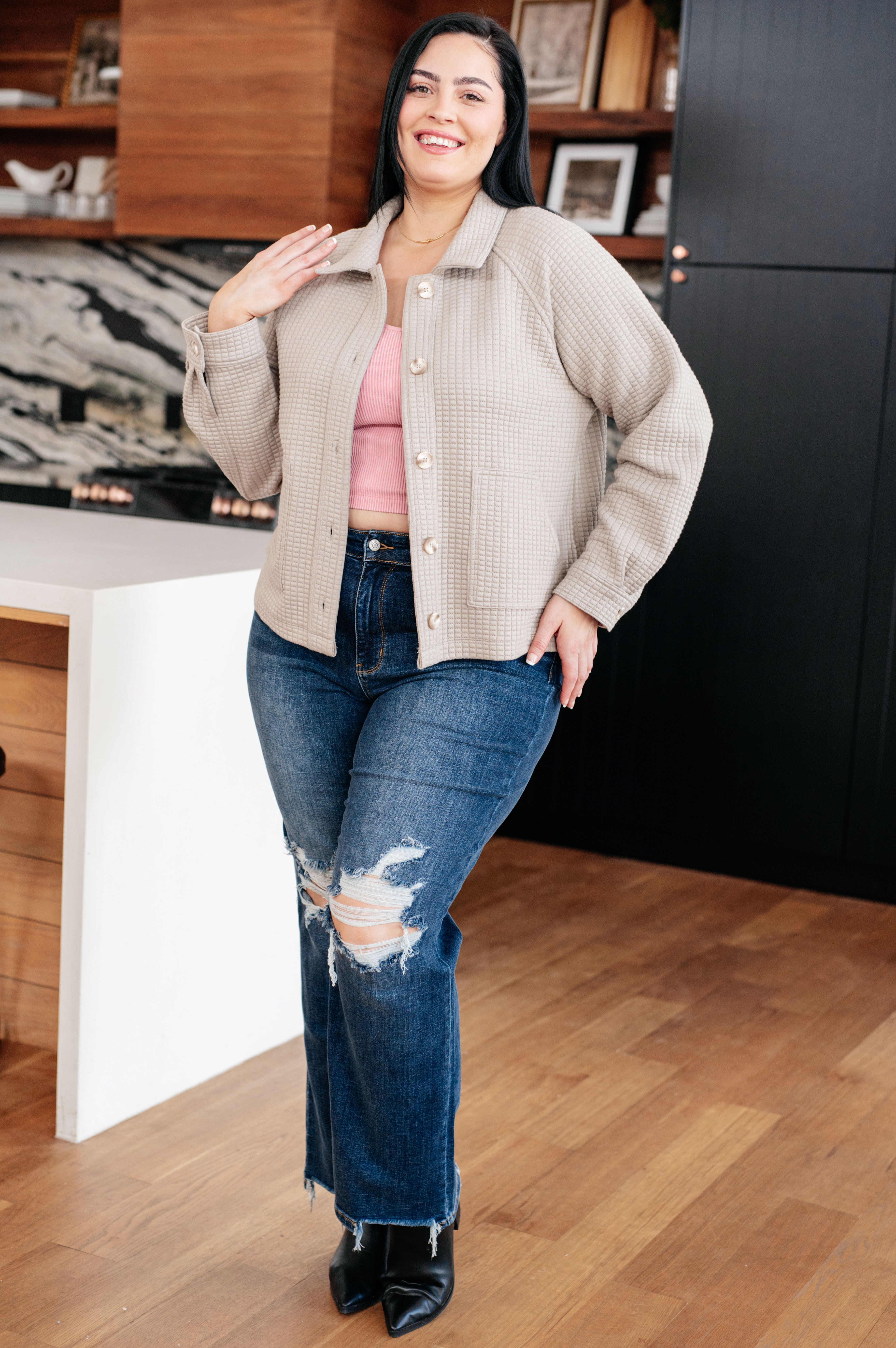 Mittoshop My Best Offer Quilted Texture Shacket Layers