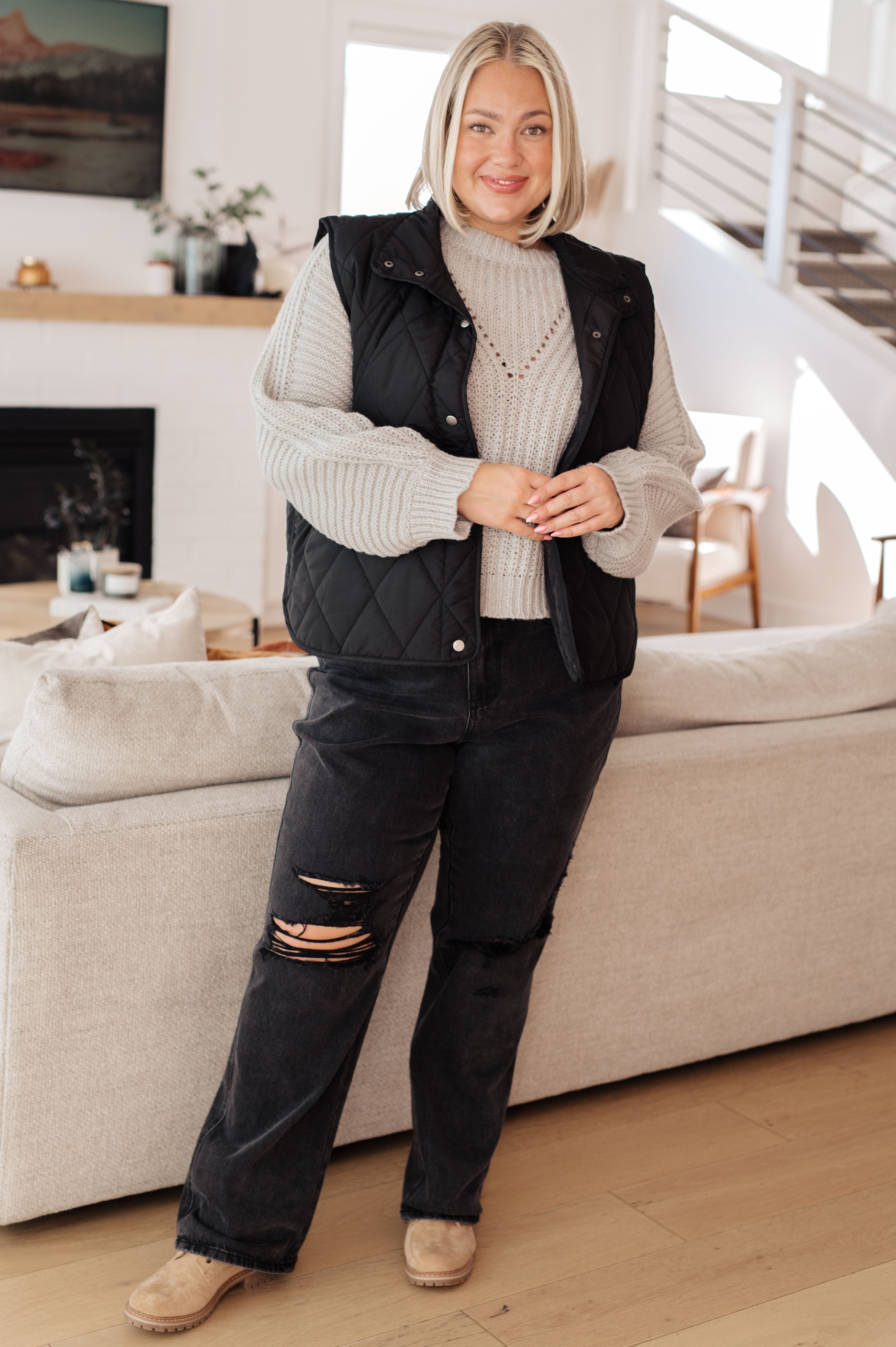 GeeGee Roll on By Balloon Sleeve Sweater Tops