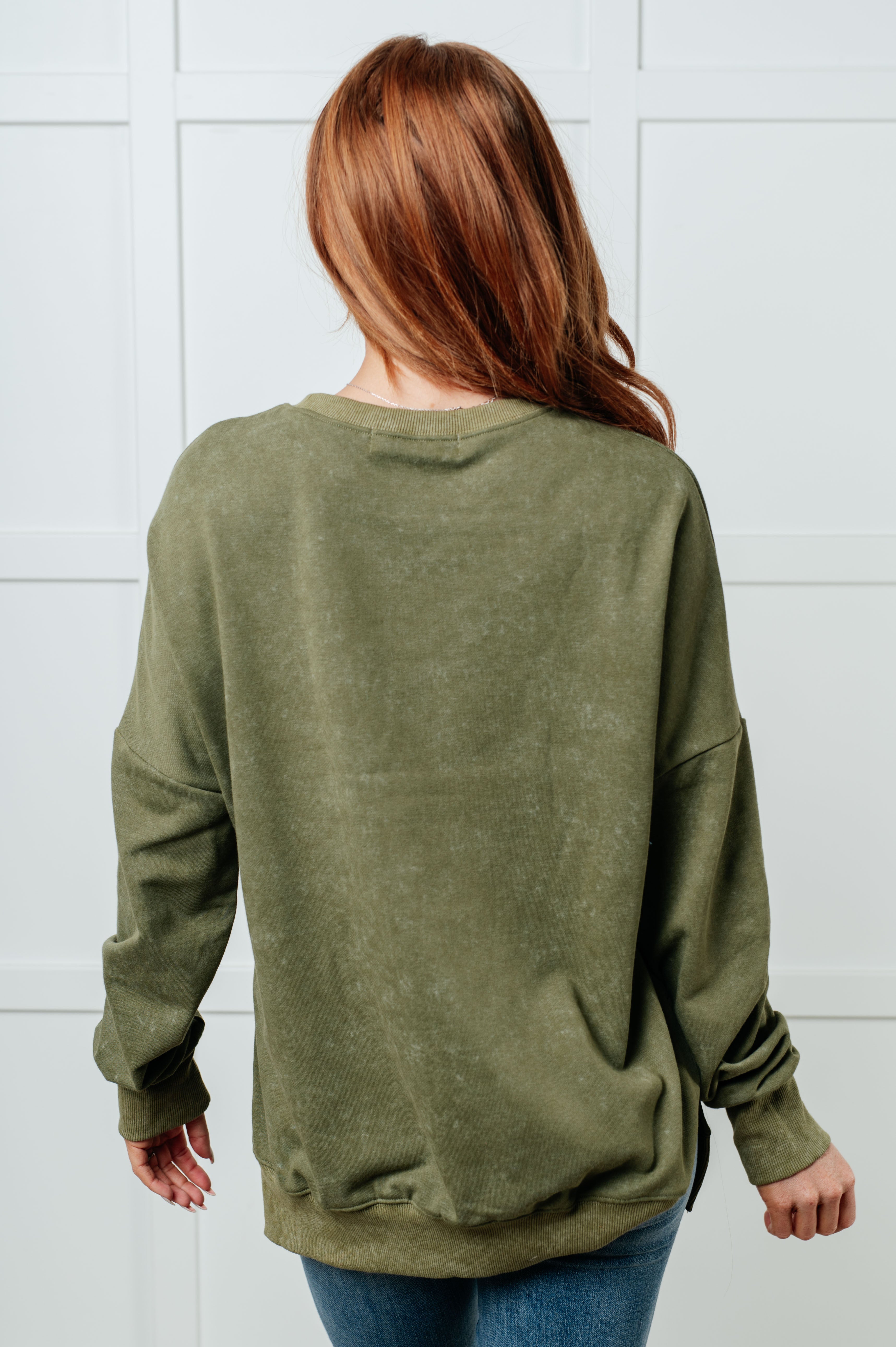 One Eleven North No Plain Jane Oversized Sweatshirt in Green Tops
