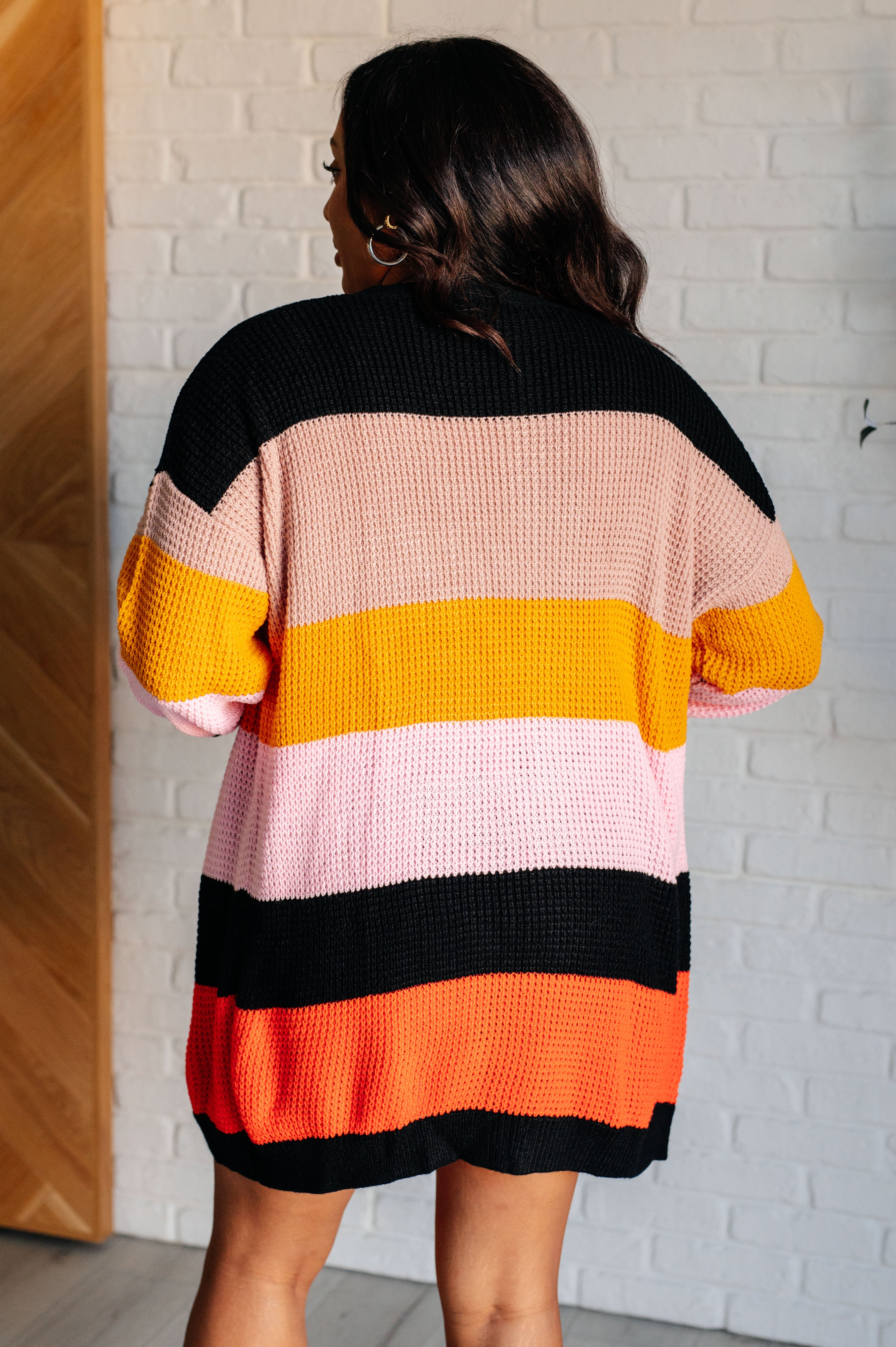 One Eleven North Not Quite Sure Striped Open Front Cardigan Layers