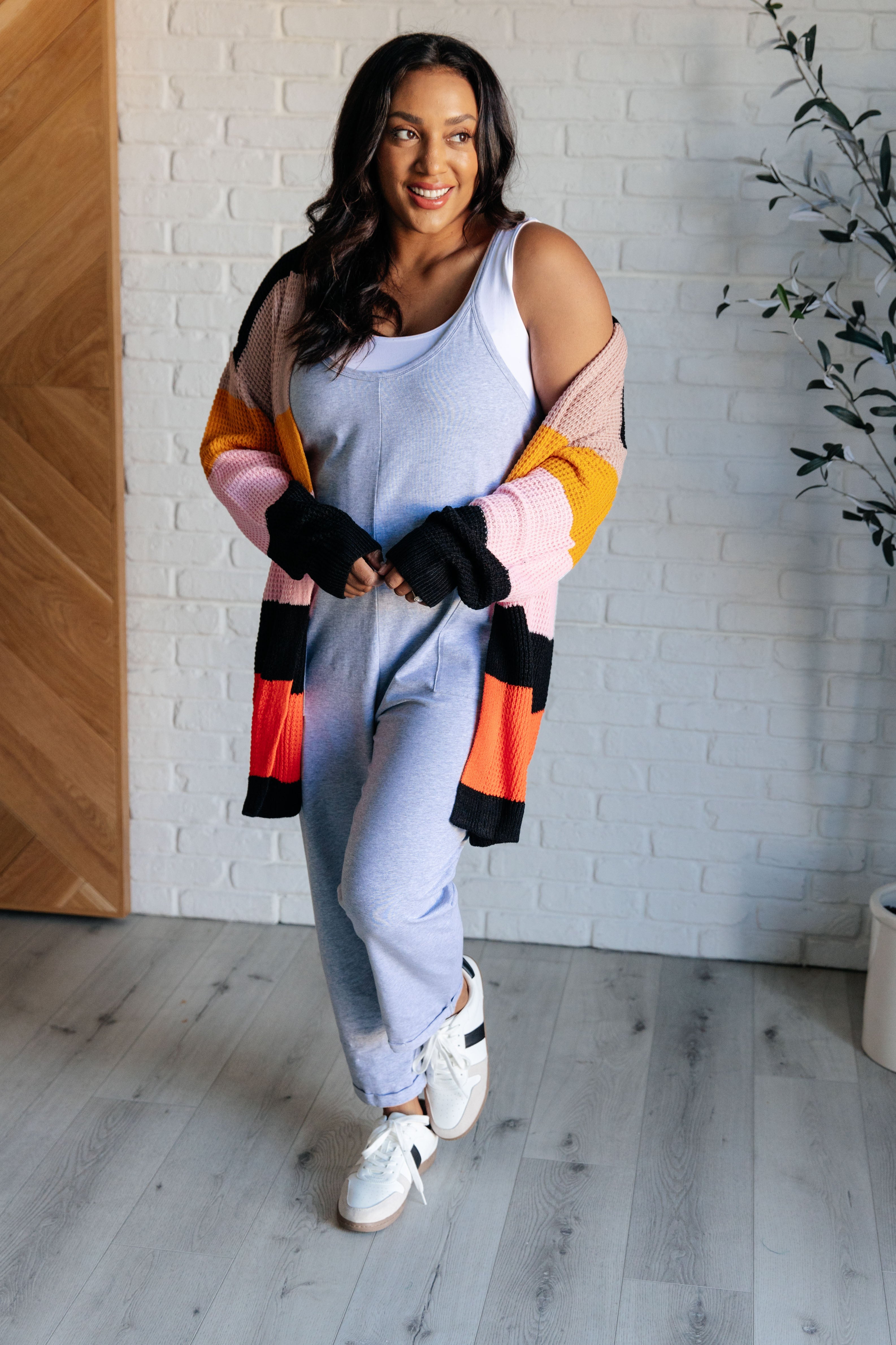 One Eleven North Not Quite Sure Striped Open Front Cardigan Layers