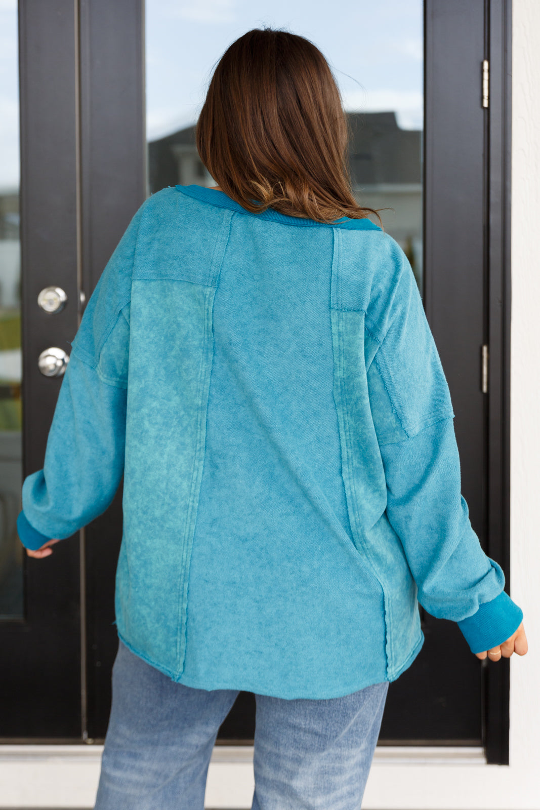White Birch Ocean's Apart Mineral Wash Pullover Sweaters