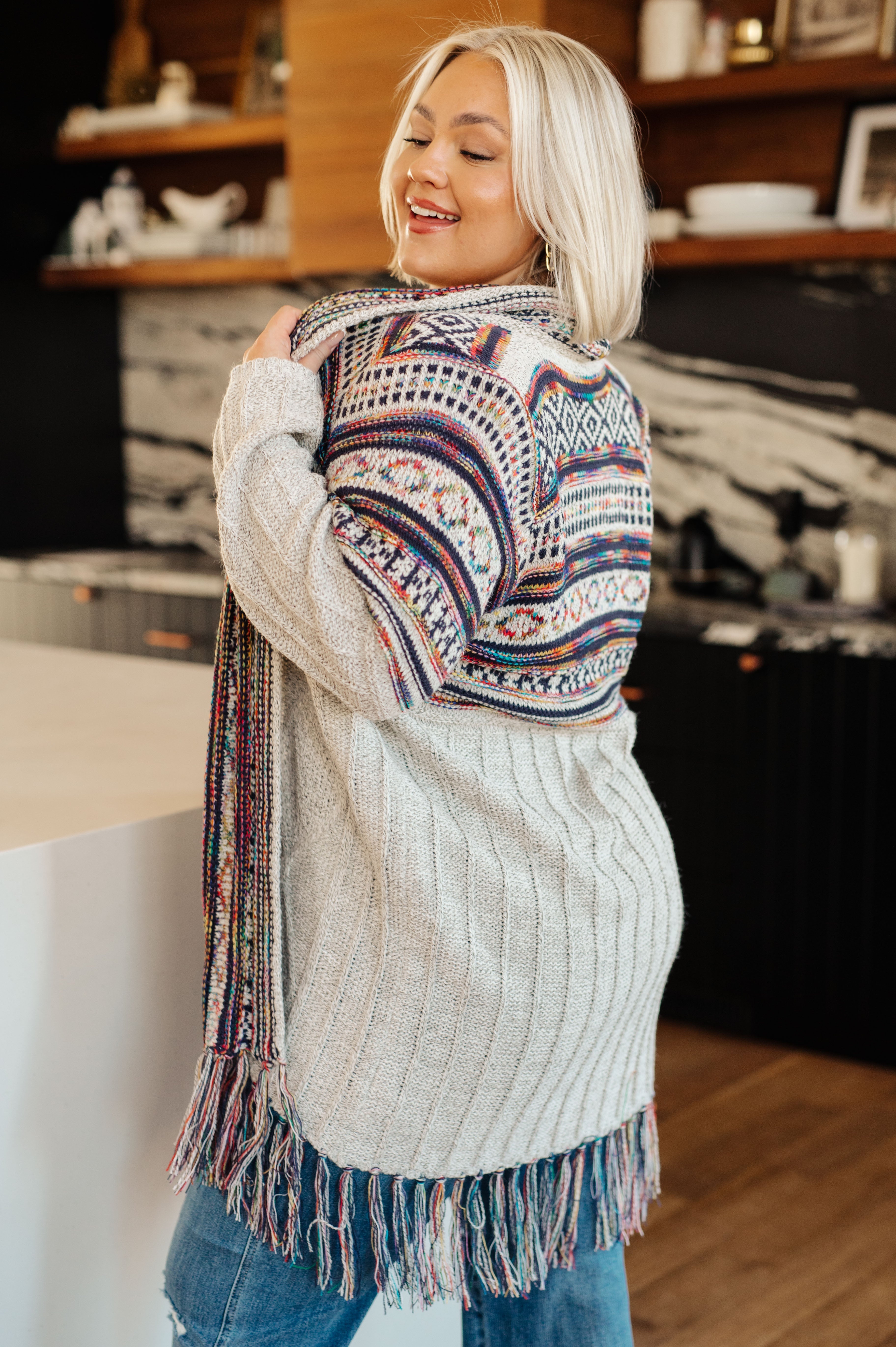 Haptics Oh So Lucky Fringe Cardigan Cardigan