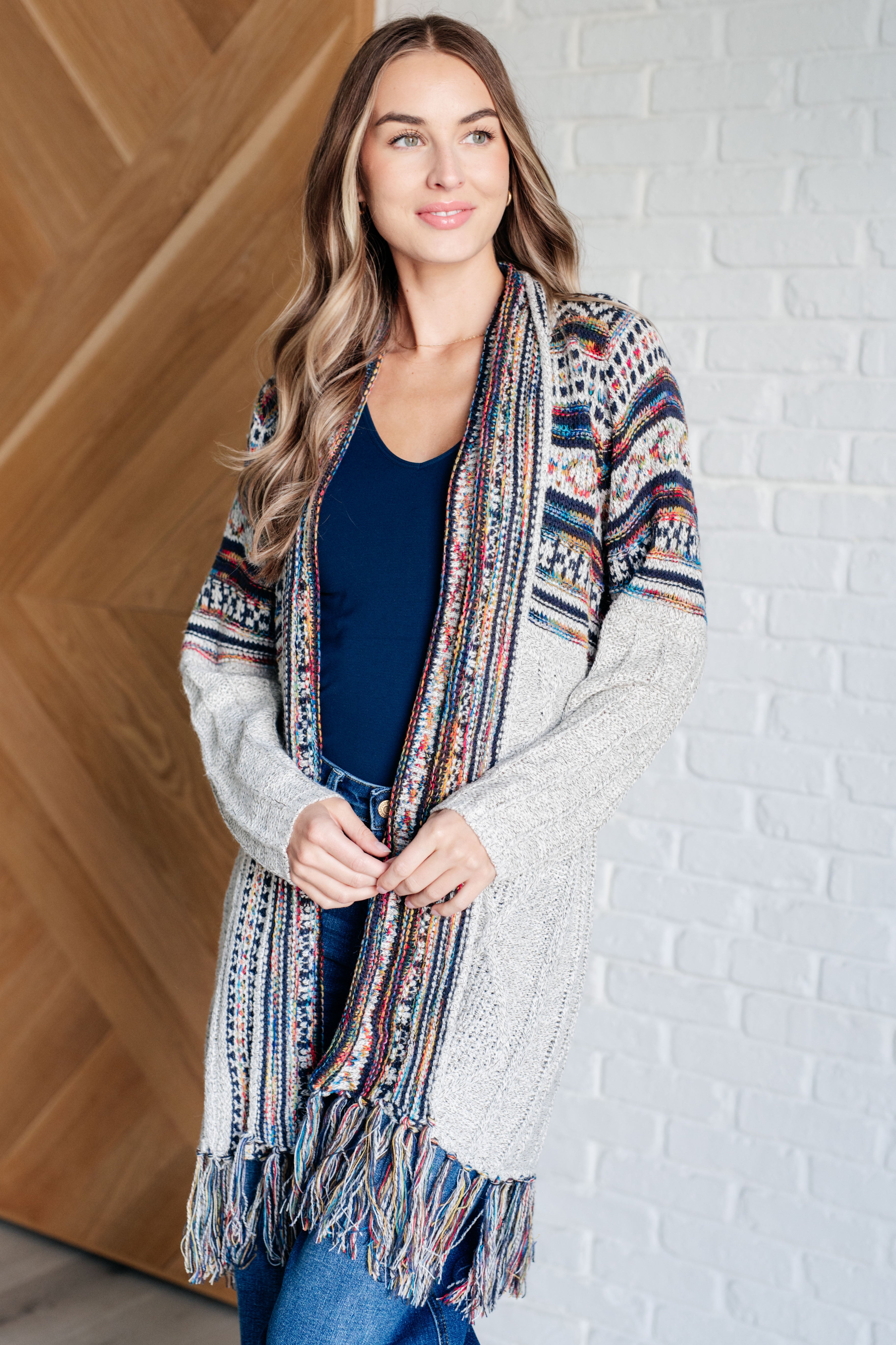 Haptics Oh So Lucky Fringe Cardigan Cardigan