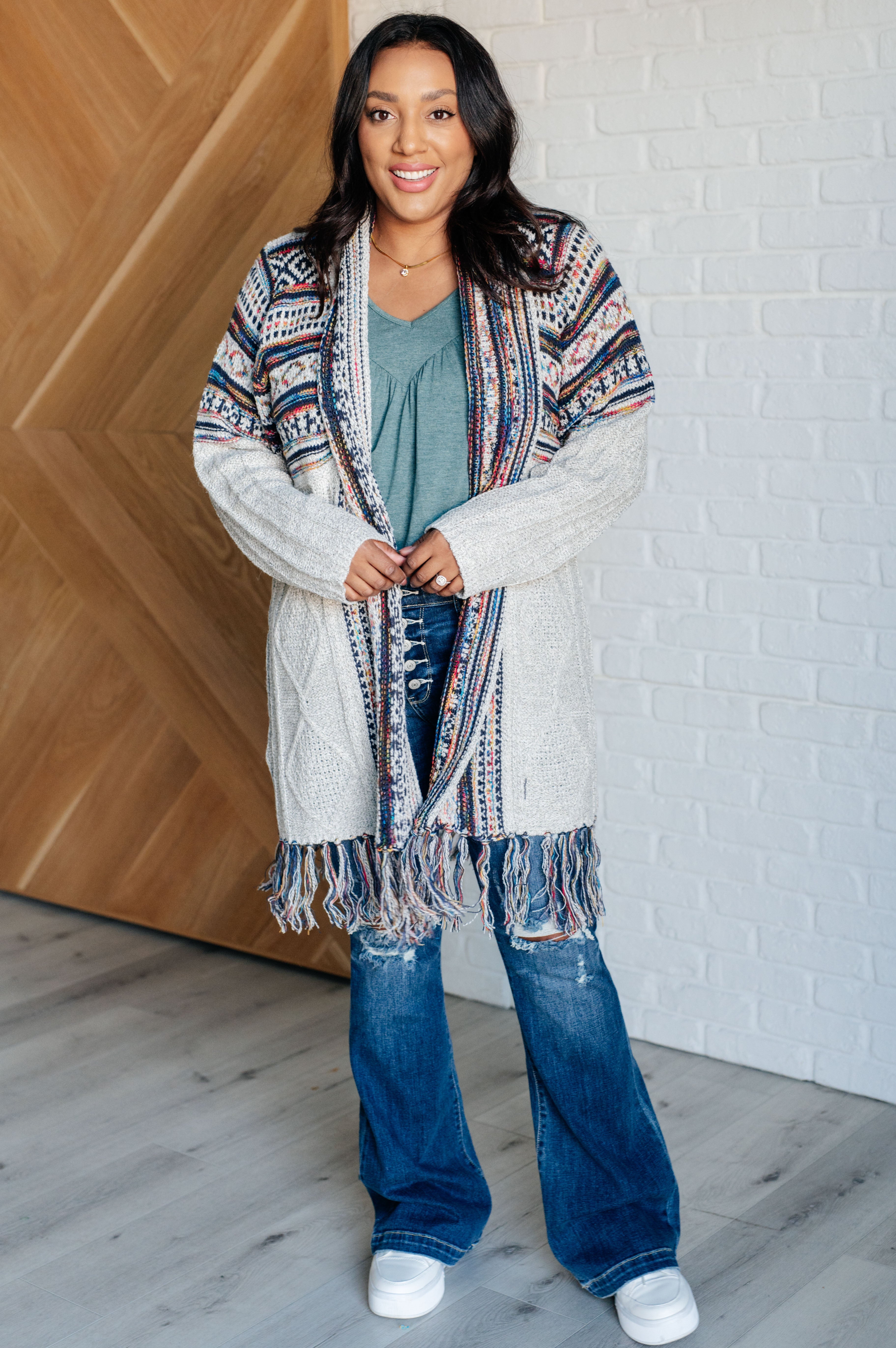 Haptics Oh So Lucky Fringe Cardigan Cardigan
