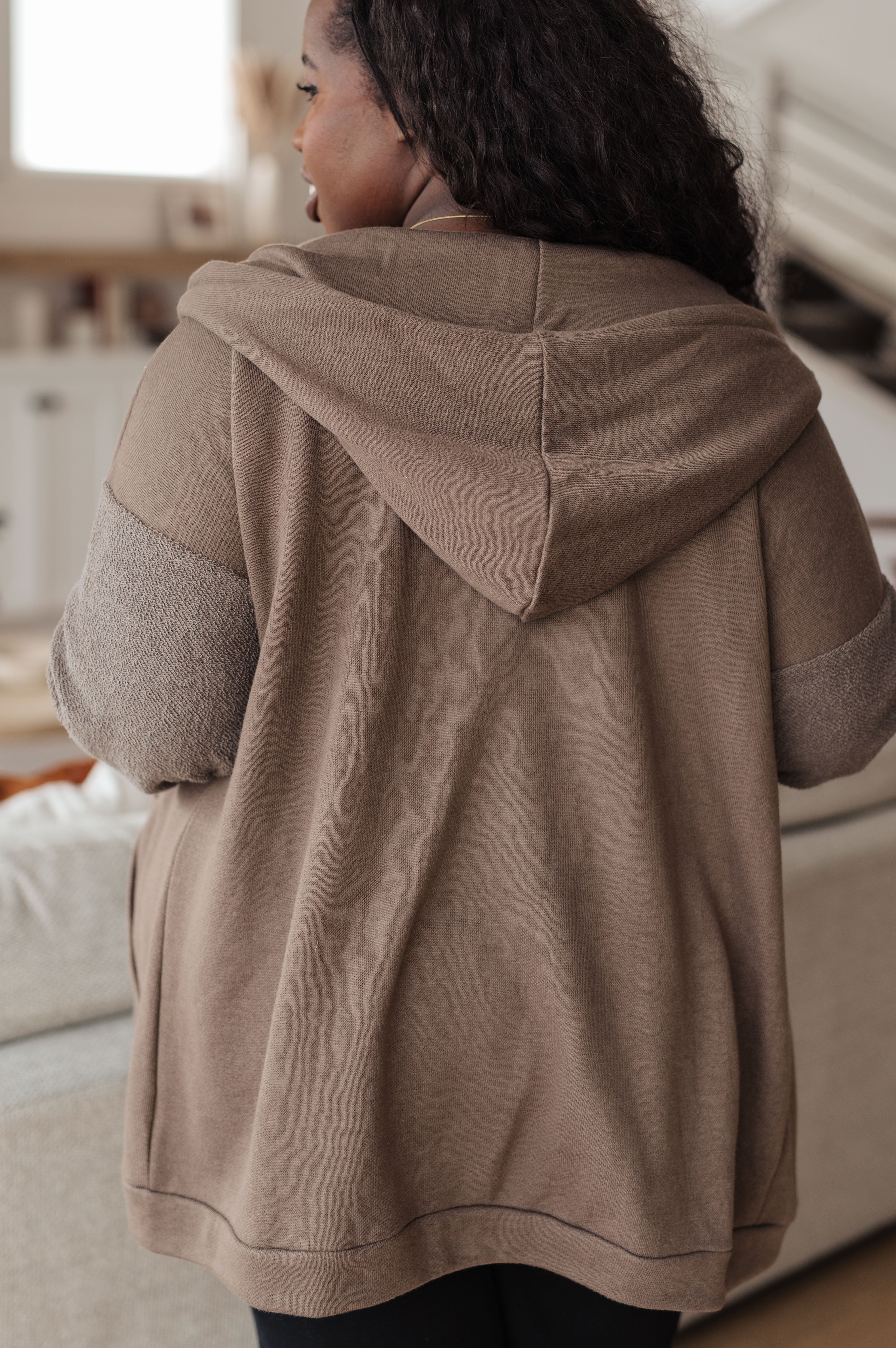 Heimish On And On Zip Up Mocha Hoodie Tops