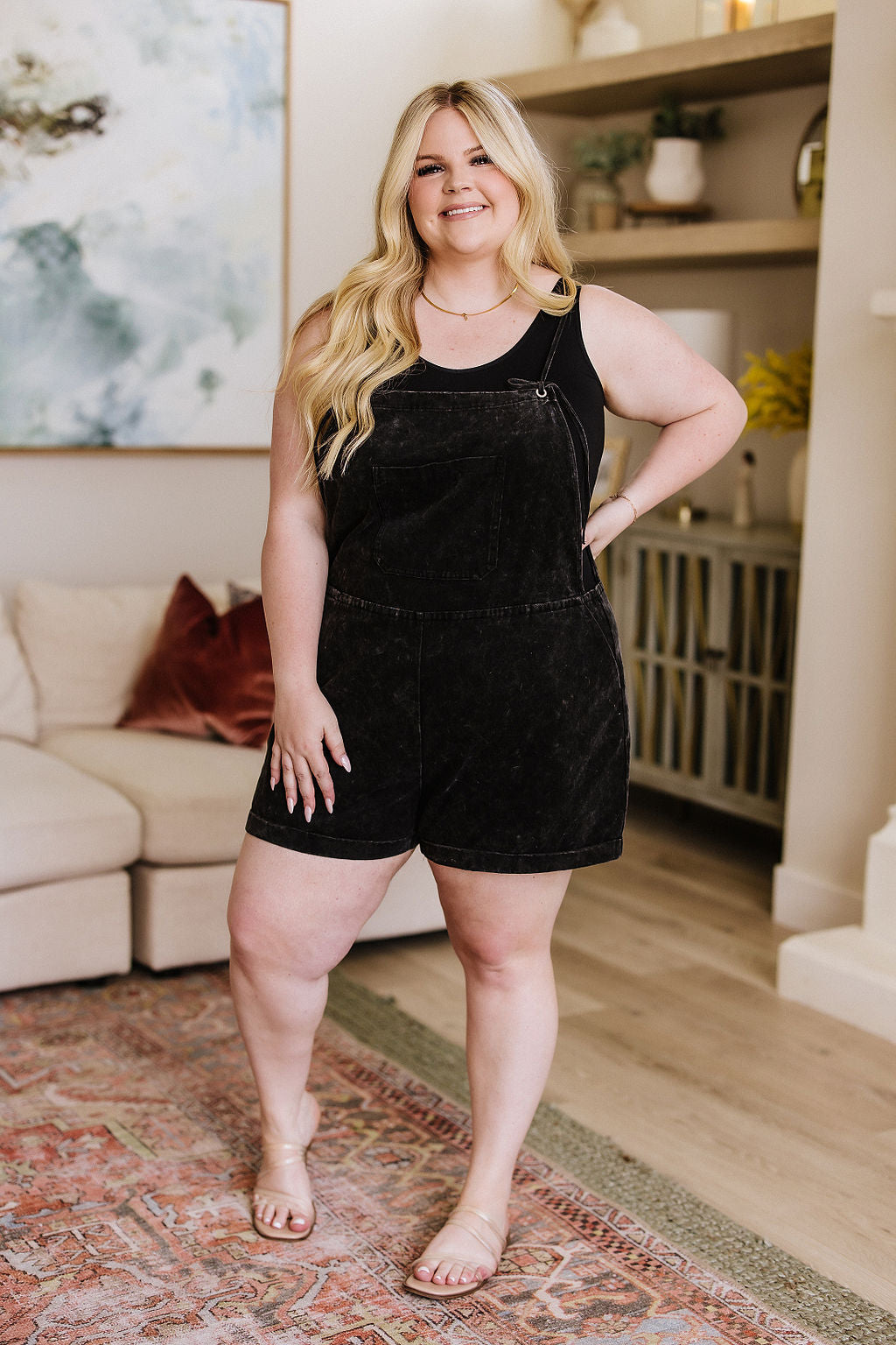 White Birch On a Journey Washed Shortalls Jumpsuits & Rompers