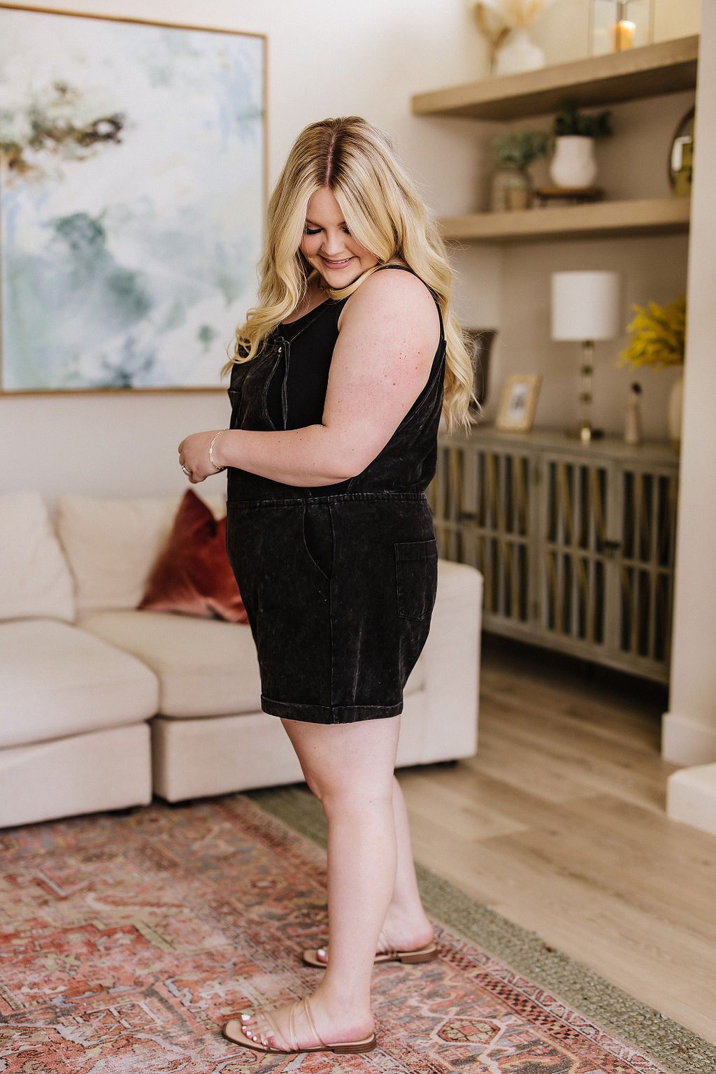 White Birch On a Journey Washed Shortalls Jumpsuits & Rompers