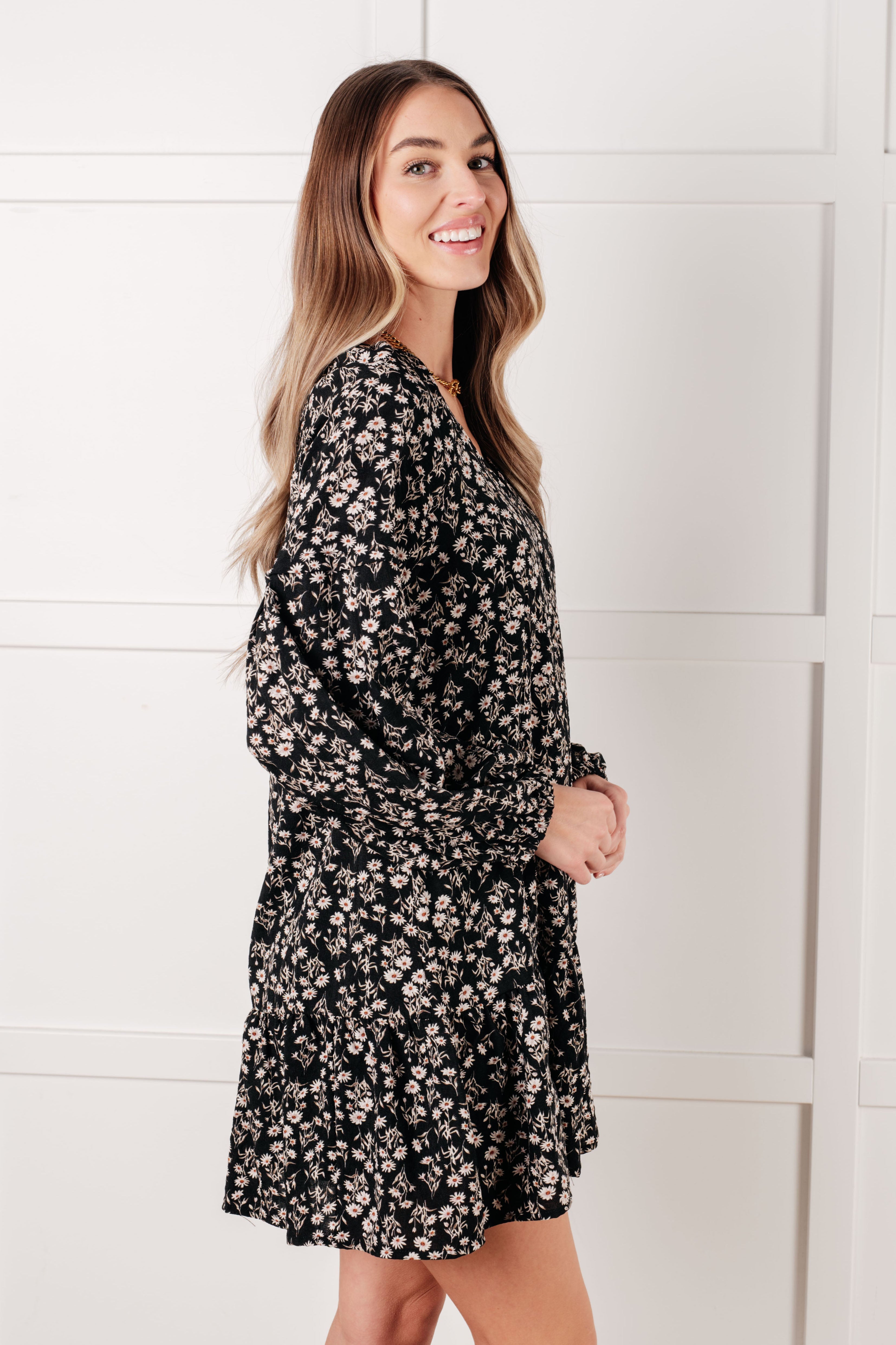 Very J Once Again V-Neck Floral Babydoll Dress Dresses